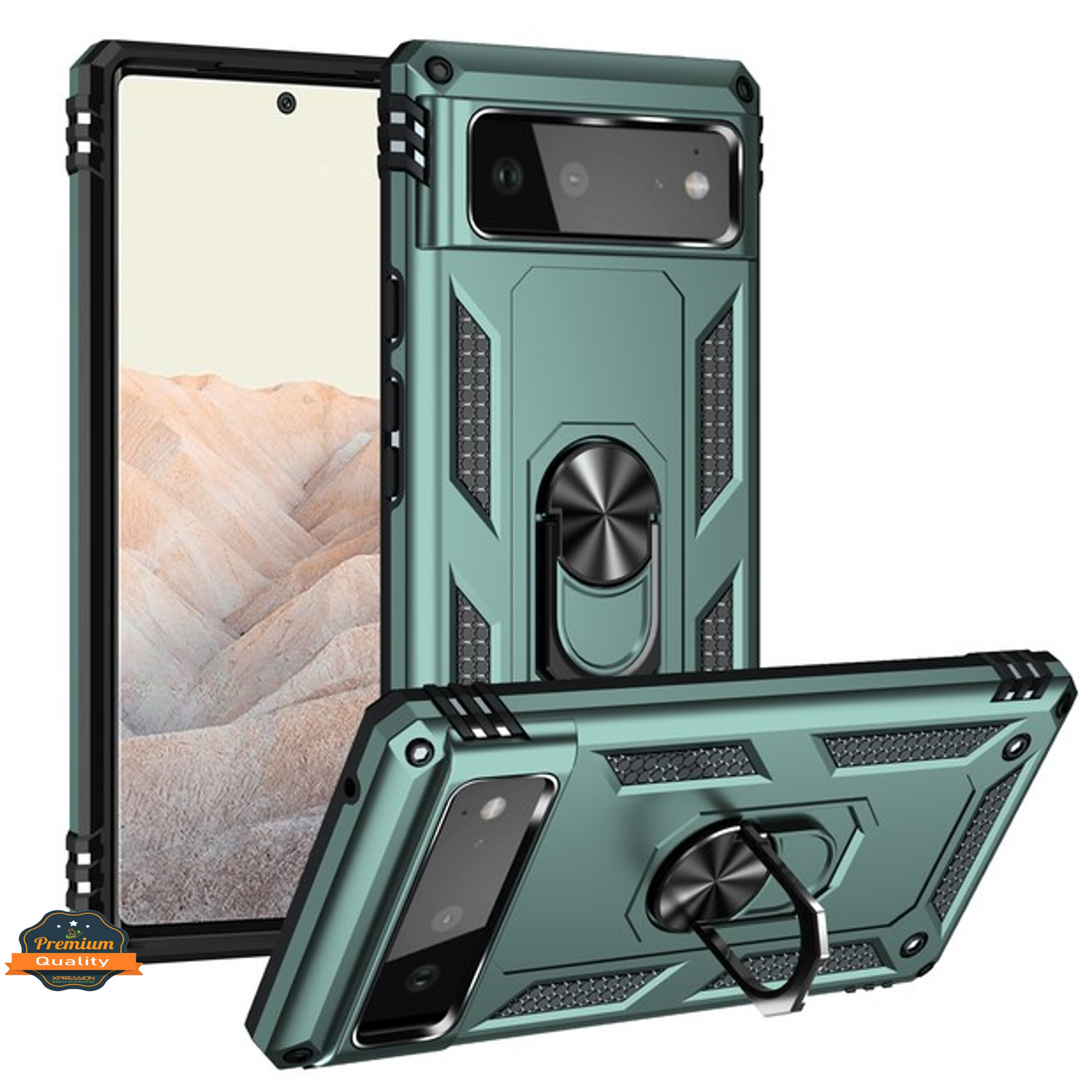 For Google Pixel 7 Hybrid Dual Layer TPU with Ring Stand Armor Shell Case Cover - Picture 29 of 64