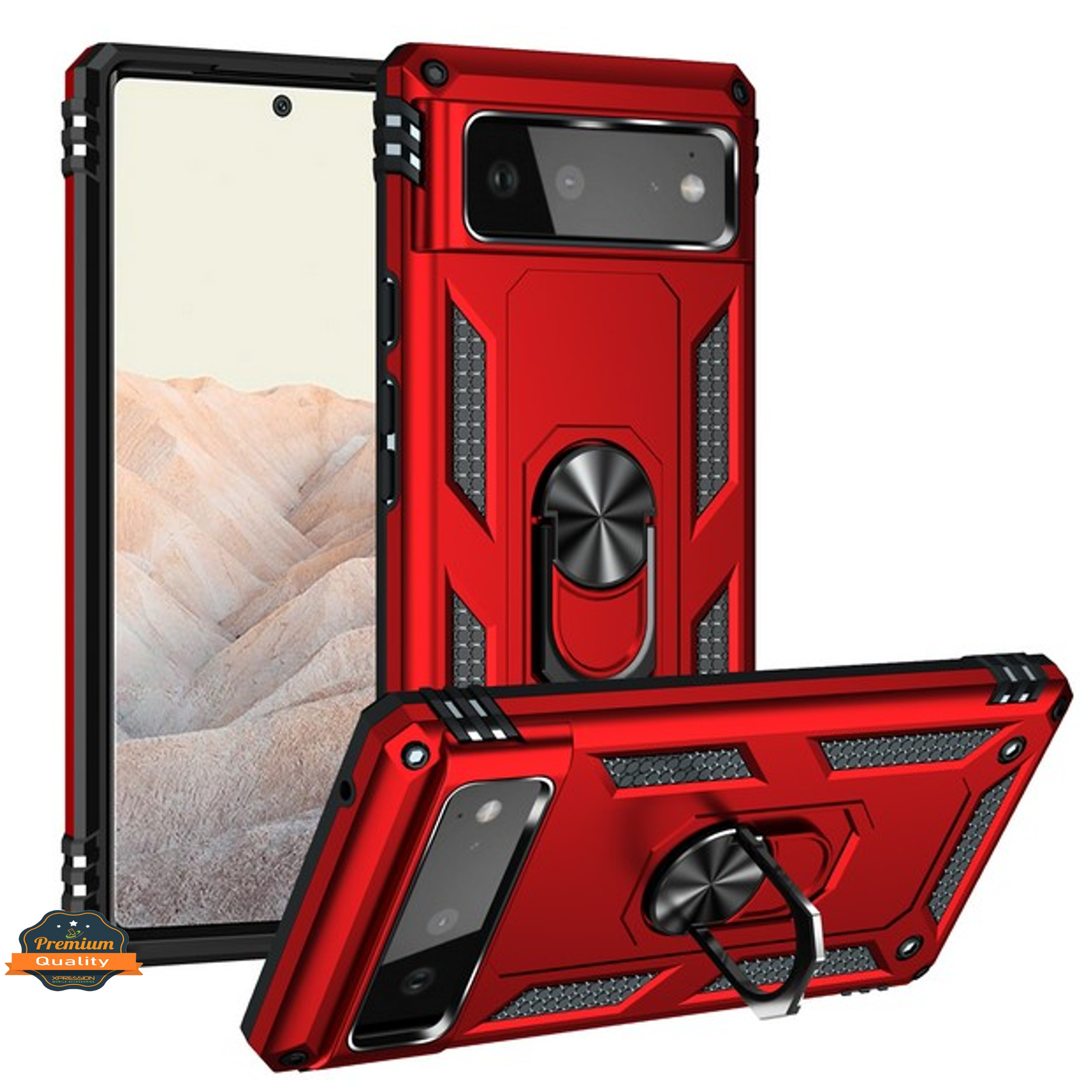 For Google Pixel 7 Hybrid Dual Layer TPU with Ring Stand Armor Shell Case Cover - Picture 38 of 64