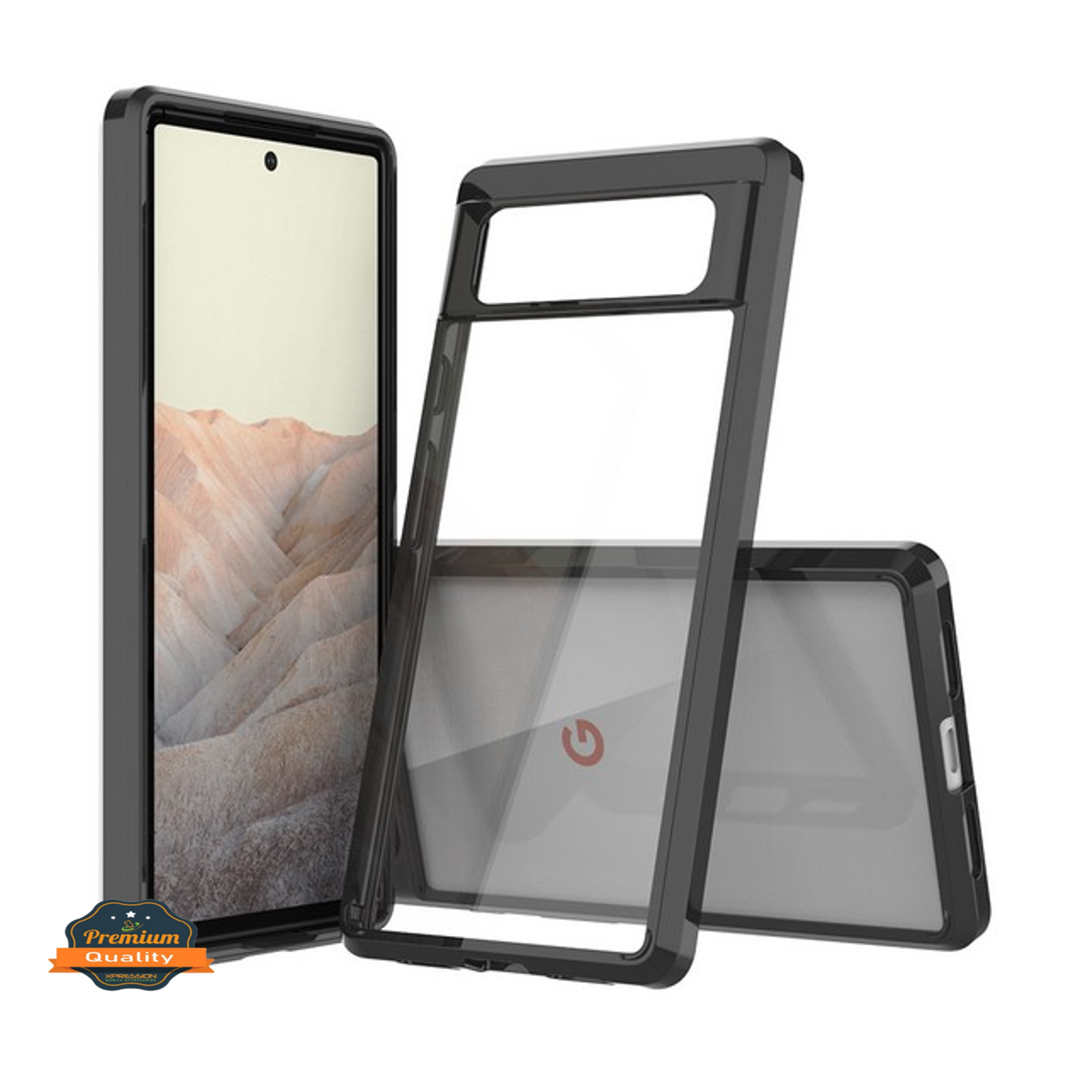 For Google Pixel 7 Pro Clear Back PC + TPU Bumper Frame Hybrid Slim Case Cover - Picture 10 of 23