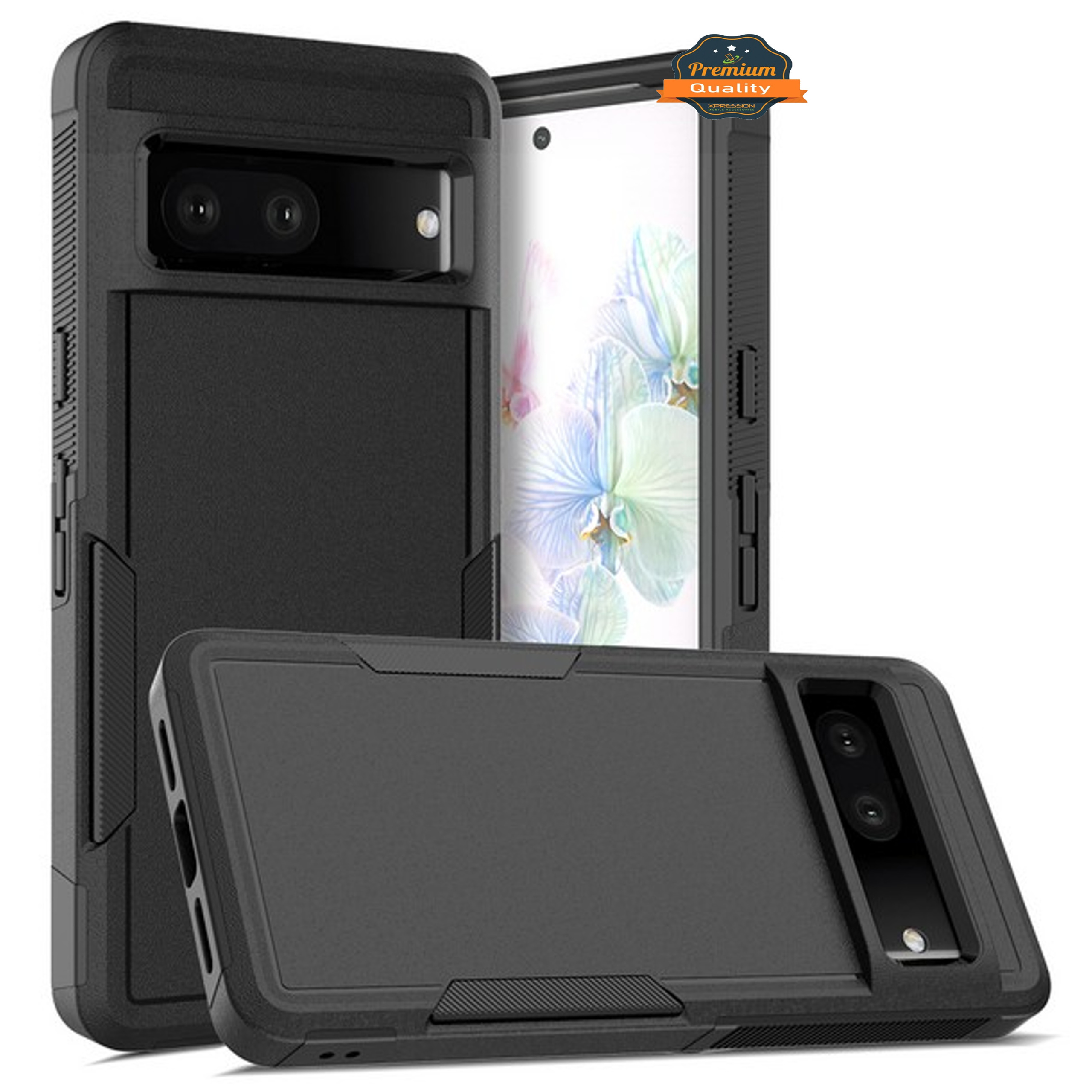 For Google Pixel 8 5G Hybrid Dual Layer Rugged 2in1 TPU + PC Defender Case Cover