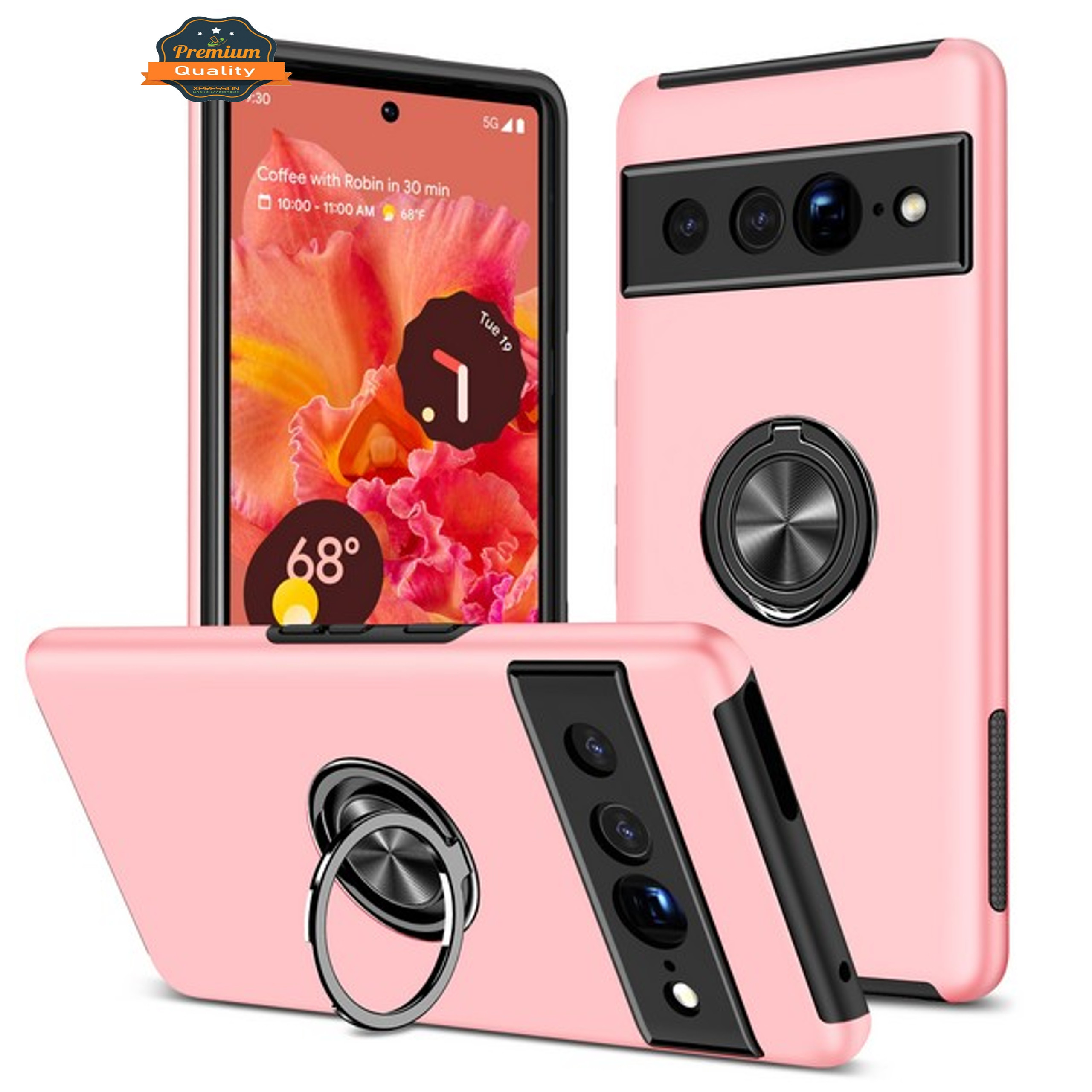 For Google Pixel 6A Hybrid w/ Flat Ring Stand 360° Stand Hard PC TPU Case Cover - Picture 42 of 57