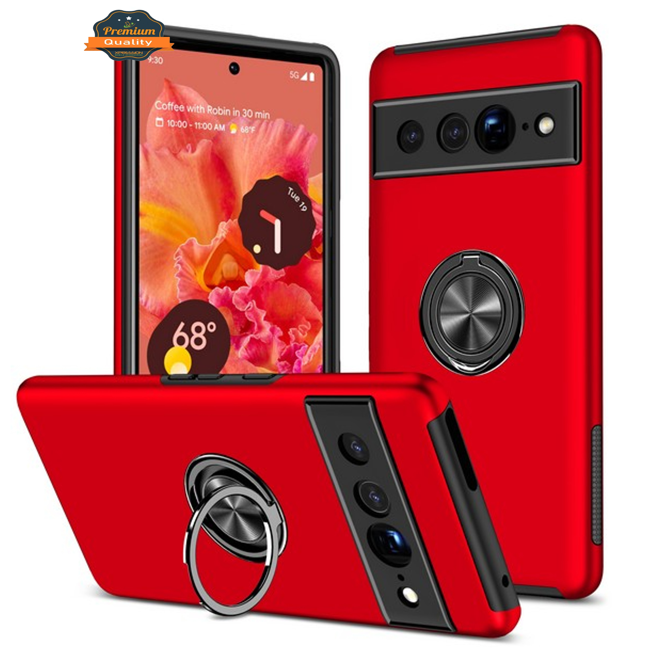 For Google Pixel 6A Hybrid w/ Flat Ring Stand 360° Stand Hard PC TPU Case Cover - Picture 26 of 57