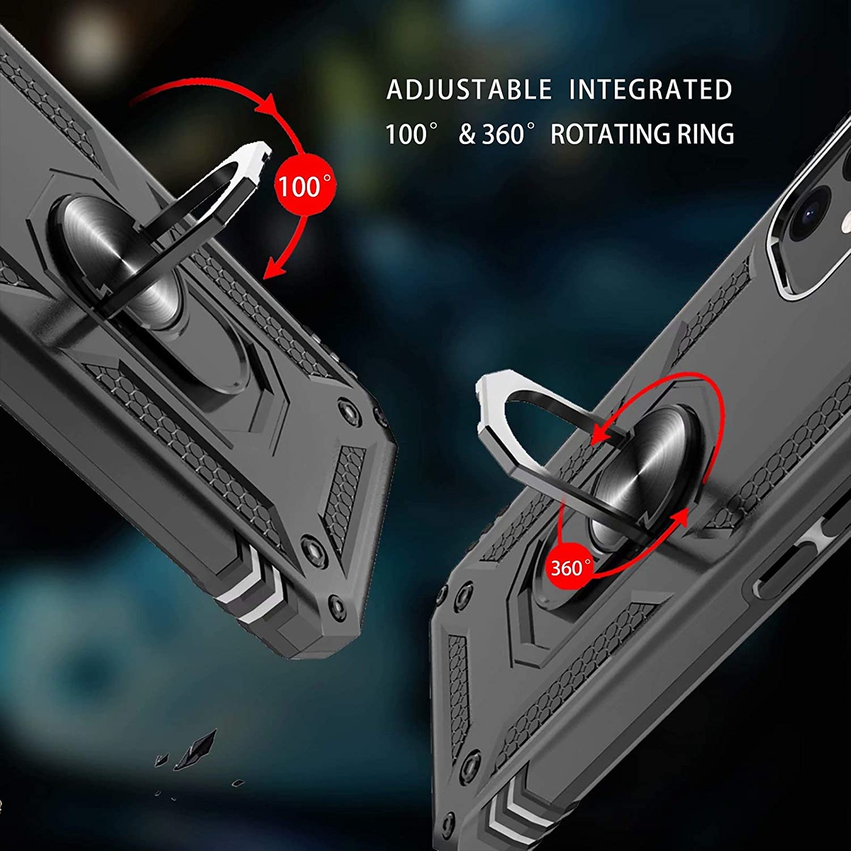 For Apple iPhone 11 (6.1") Shockproof Hybrid Dual Layer PC Ring Stand Case Cover - Bild 17 von 46