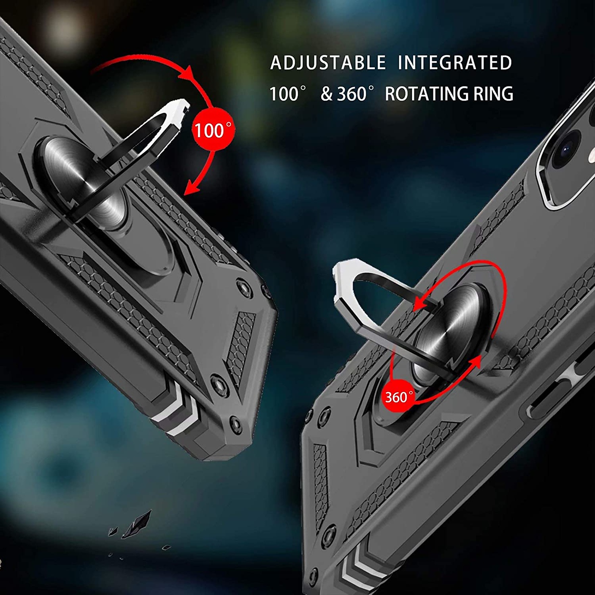 For Apple iPhone 14 Plus 6.7" Hybrid Dual Layer Ring Stand Heavy Duty Case Cover - Picture 16 of 63