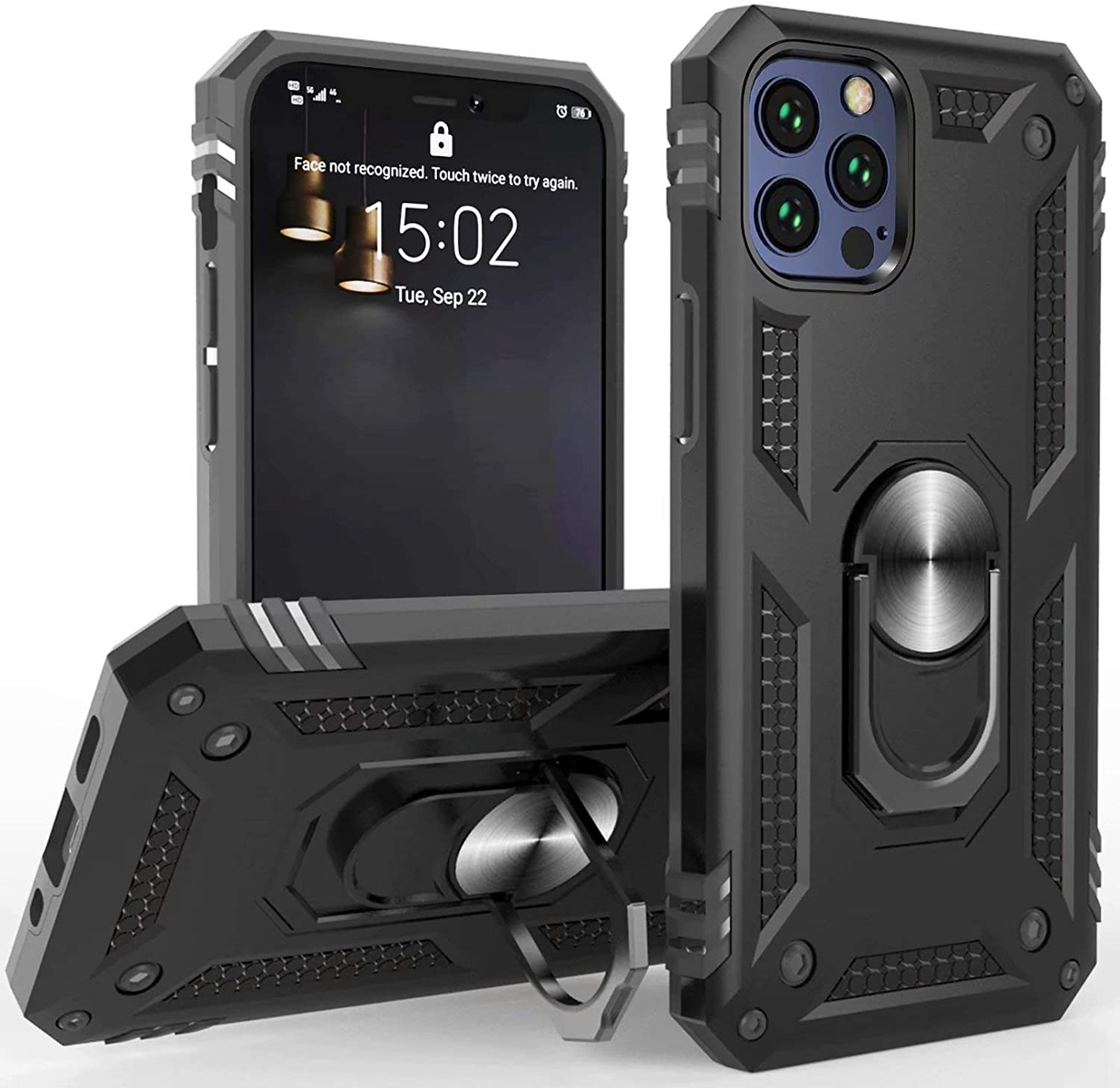 For Apple iPhone 14 Plus 6.7" Hybrid Dual Layer Ring Stand Heavy Duty Case Cover - Picture 11 of 63