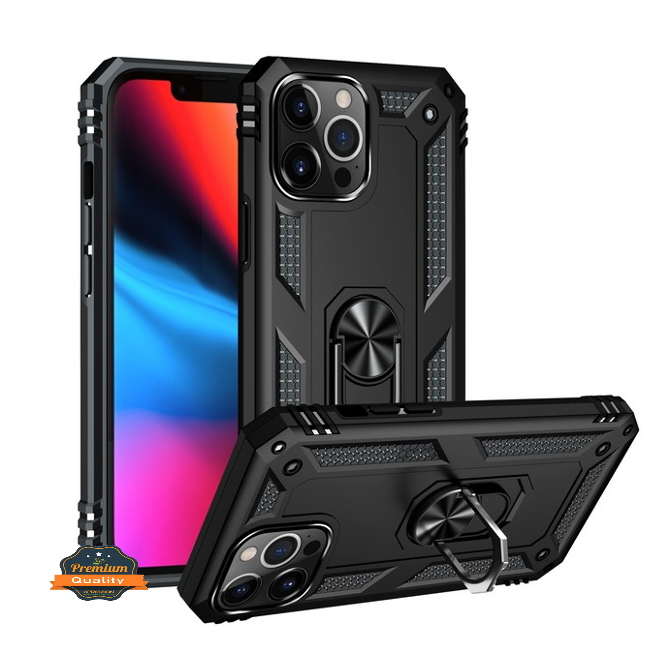 For Apple iPhone 14 Plus 6.7" Hybrid Dual Layer Ring Stand Heavy Duty Case Cover - Picture 10 of 63