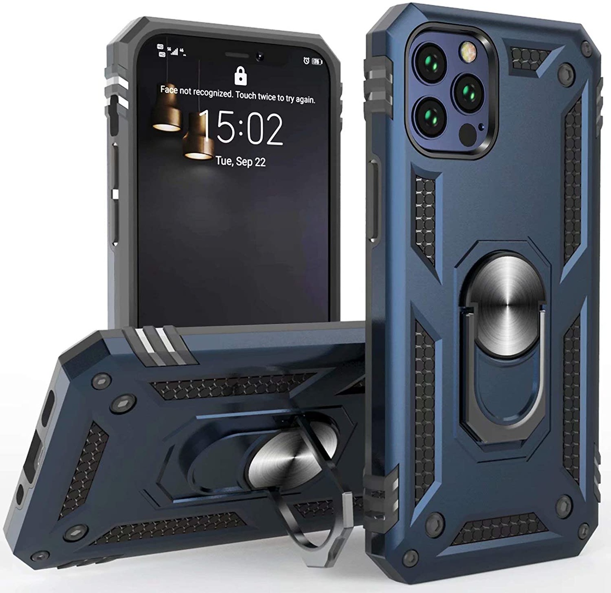 For Apple iPhone 14 Plus 6.7" Hybrid Dual Layer Ring Stand Heavy Duty Case Cover - Picture 20 of 63
