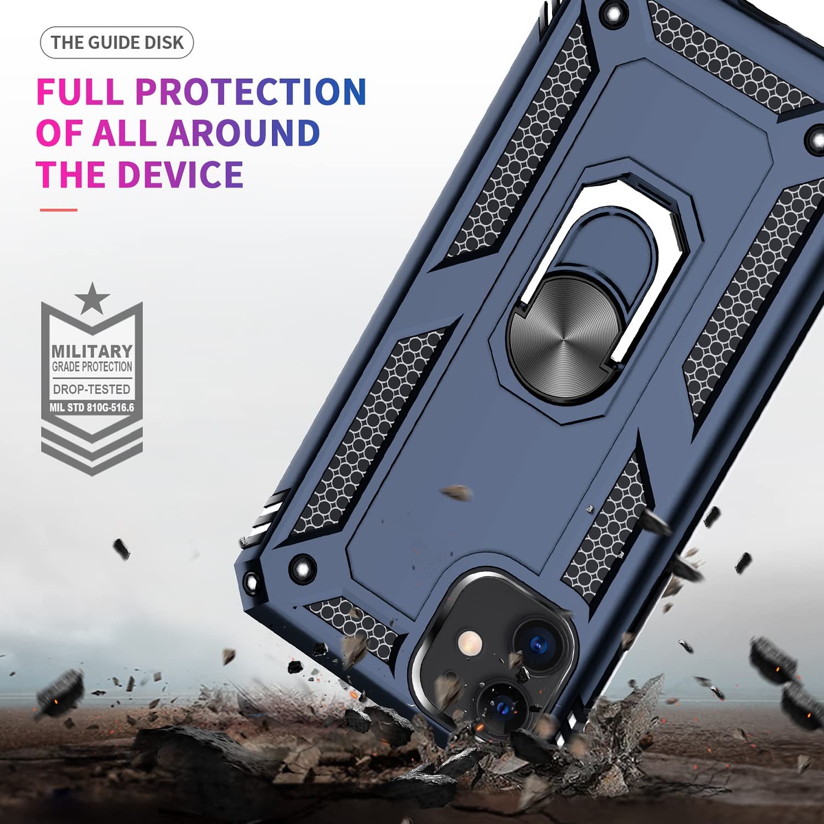 For Apple iPhone 14 Plus 6.7" Hybrid Dual Layer Ring Stand Heavy Duty Case Cover - Picture 26 of 63