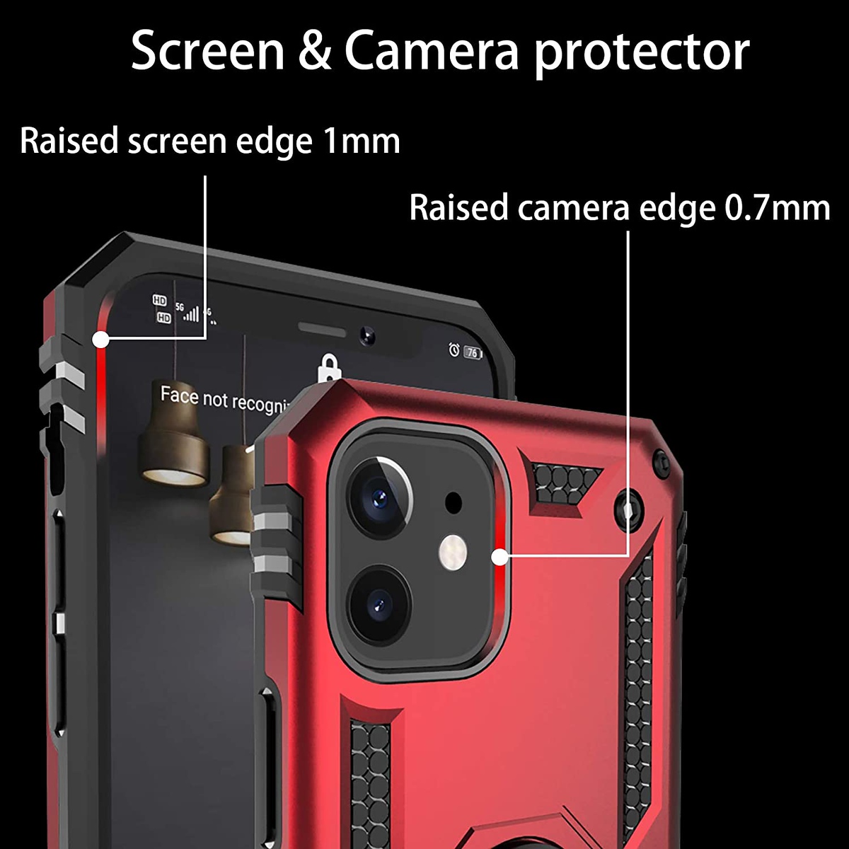 For Apple iPhone 14 Plus 6.7" Hybrid Dual Layer Ring Stand Heavy Duty Case Cover - Picture 39 of 63