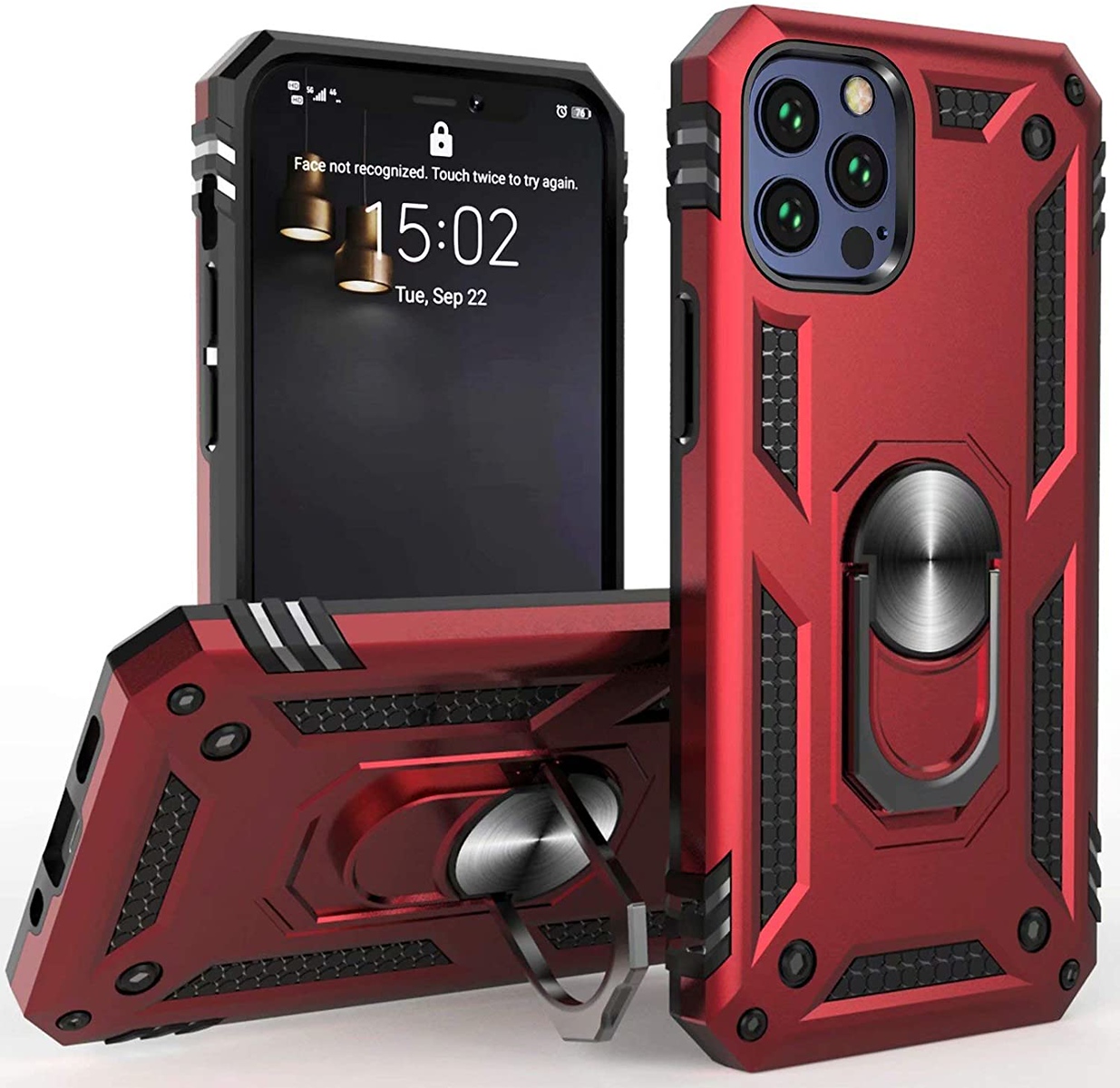 For Apple iPhone 14 Plus 6.7" Hybrid Dual Layer Ring Stand Heavy Duty Case Cover - Picture 38 of 63
