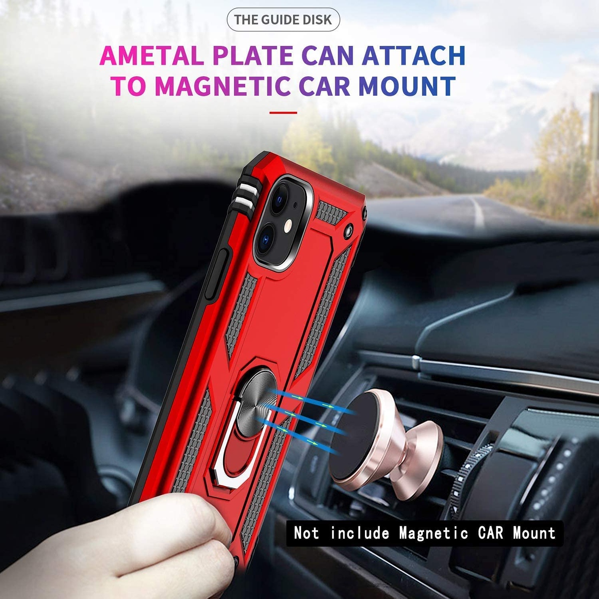 For Apple iPhone 14 Plus 6.7" Hybrid Dual Layer Ring Stand Heavy Duty Case Cover - Picture 42 of 63