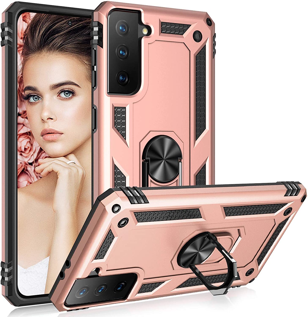 For Apple iPhone 14 Plus 6.7" Hybrid Dual Layer Ring Stand Heavy Duty Case Cover - Picture 53 of 63