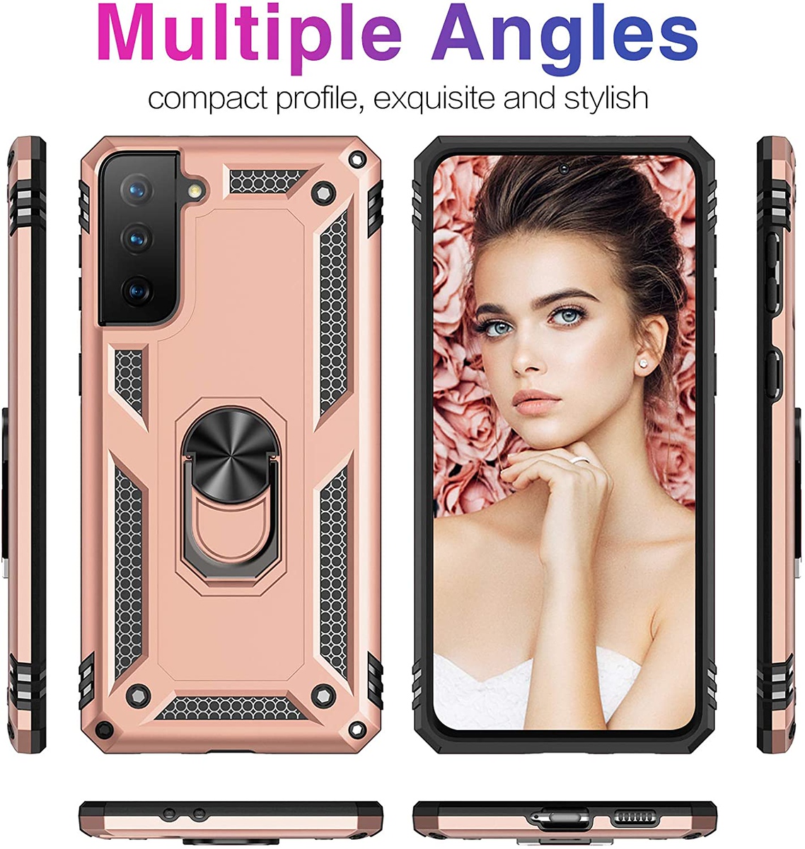 For Apple iPhone 14 Plus 6.7" Hybrid Dual Layer Ring Stand Heavy Duty Case Cover - Picture 54 of 63