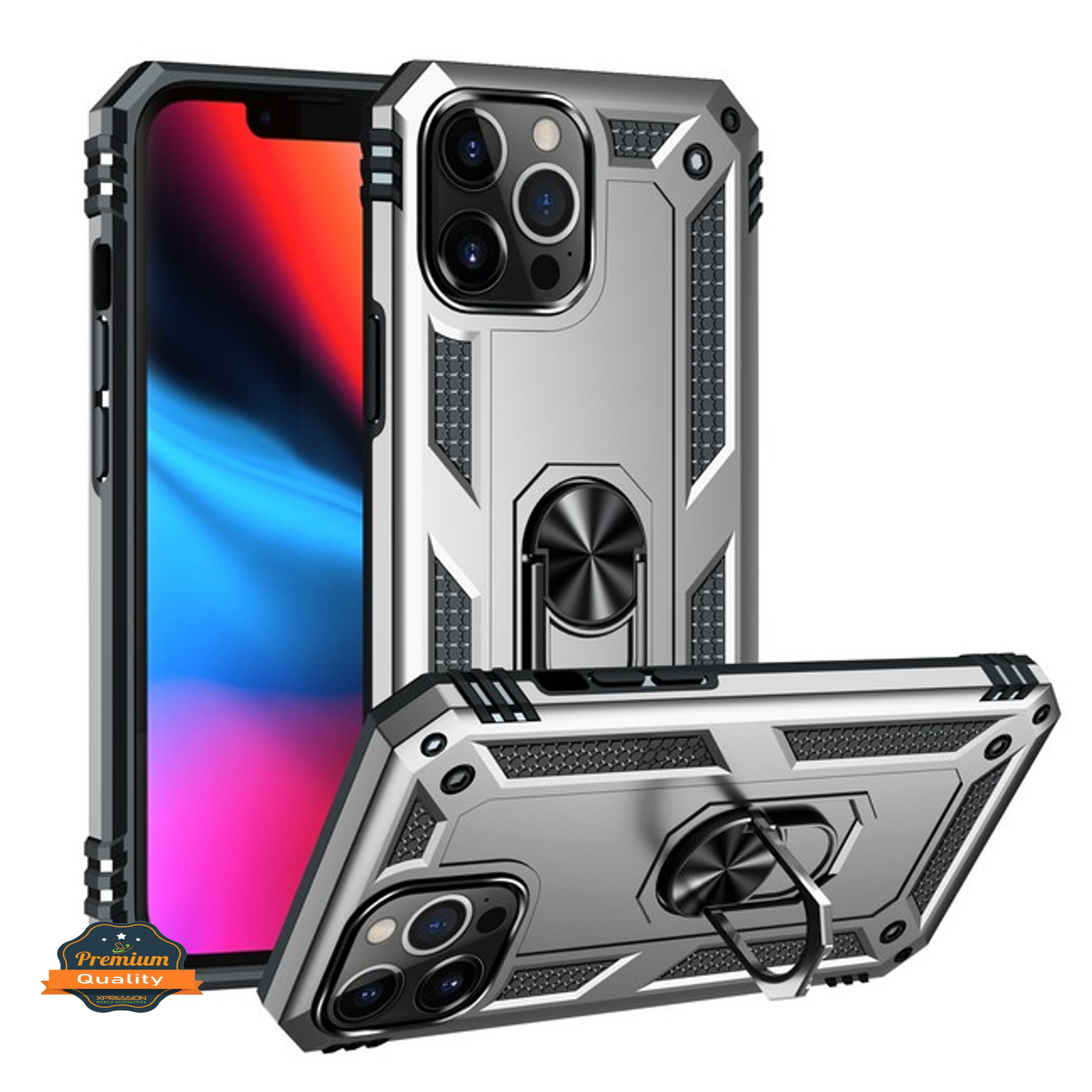 For Apple iPhone 14 Plus 6.7" Hybrid Dual Layer Ring Stand Heavy Duty Case Cover - Picture 56 of 63