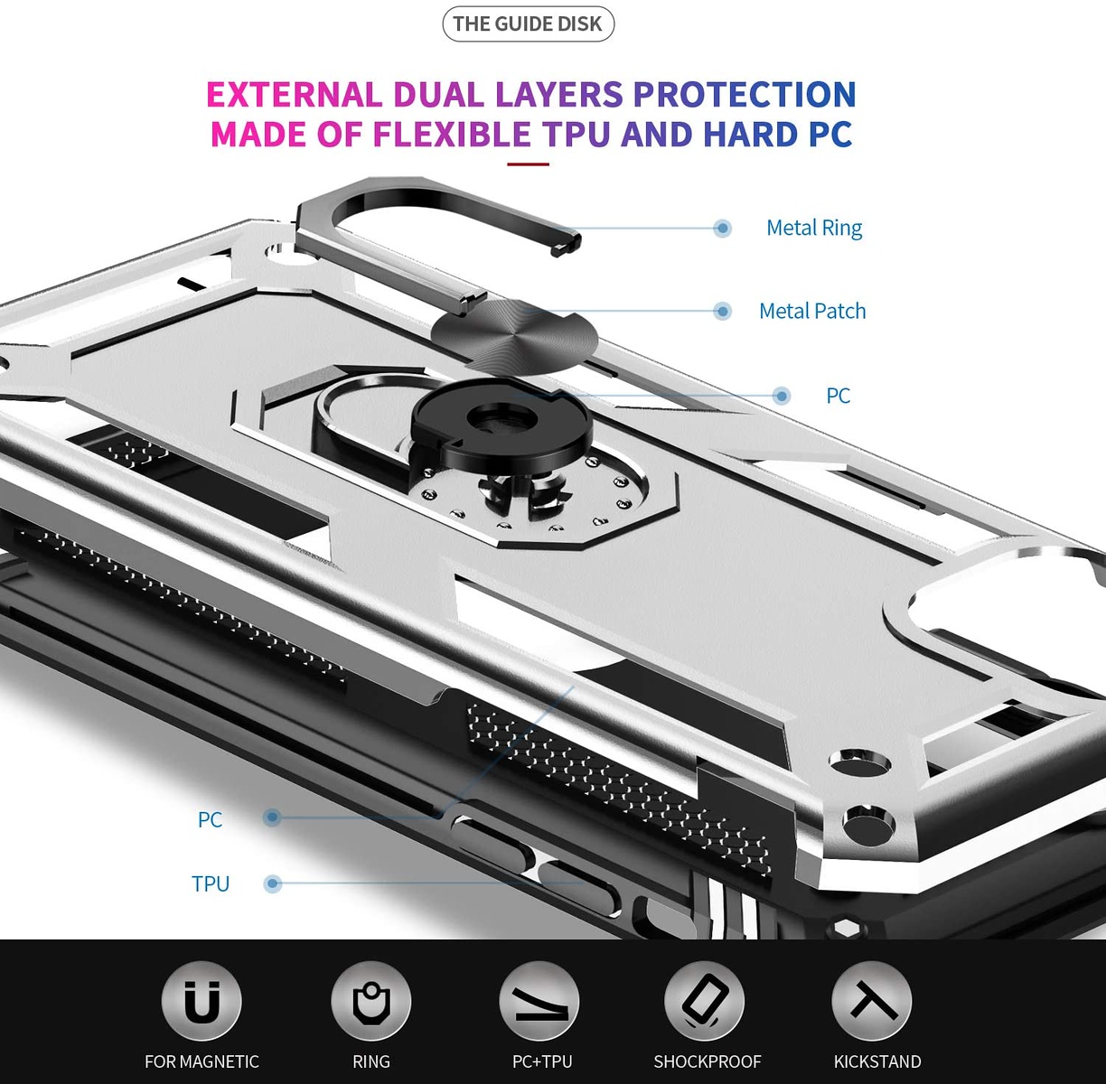For Apple iPhone 14 Plus 6.7" Hybrid Dual Layer Ring Stand Heavy Duty Case Cover - Picture 61 of 63