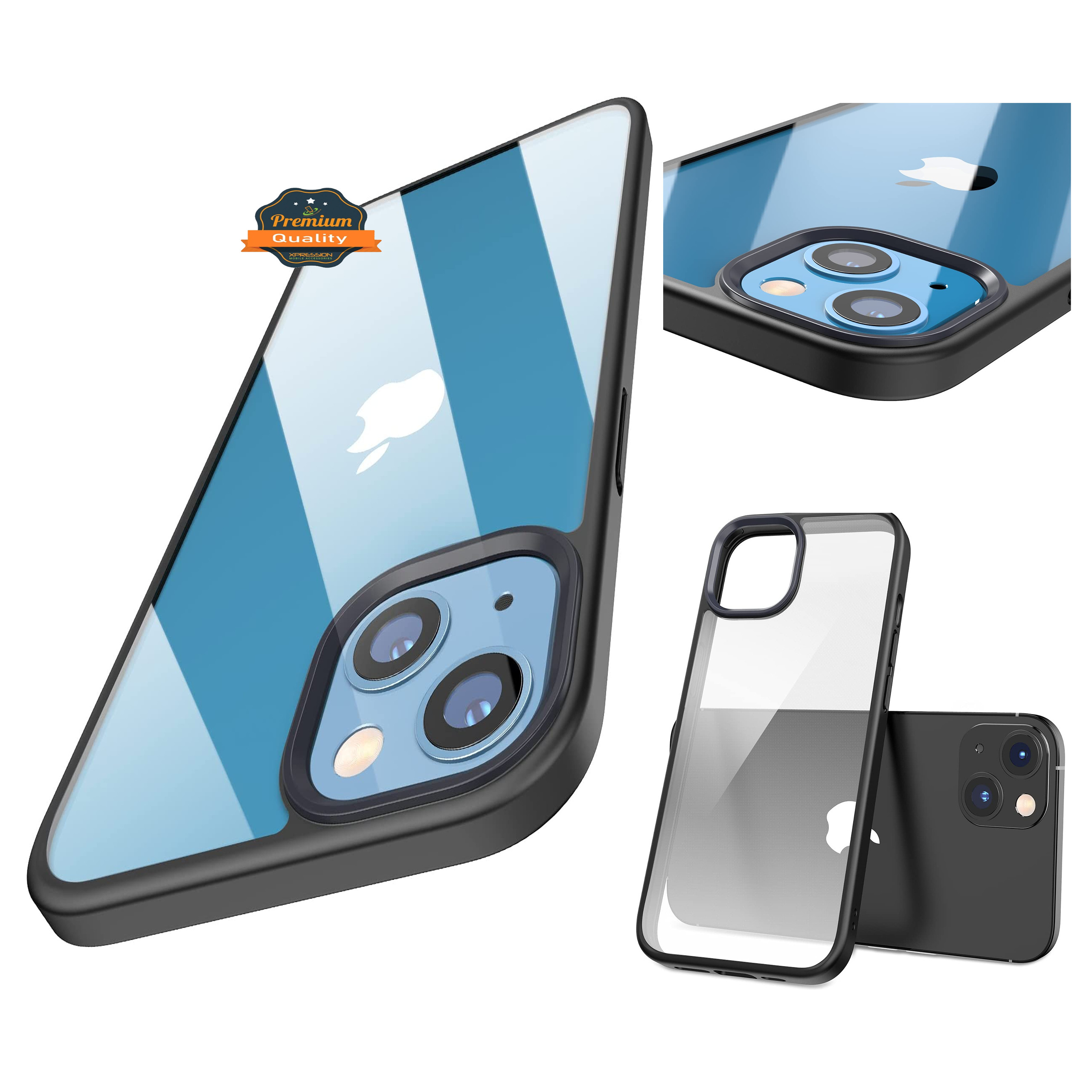 For Apple iPhone 15 6.1″ HD Clear Back TPU Bumper Frame Hybrid Slim Case Cover