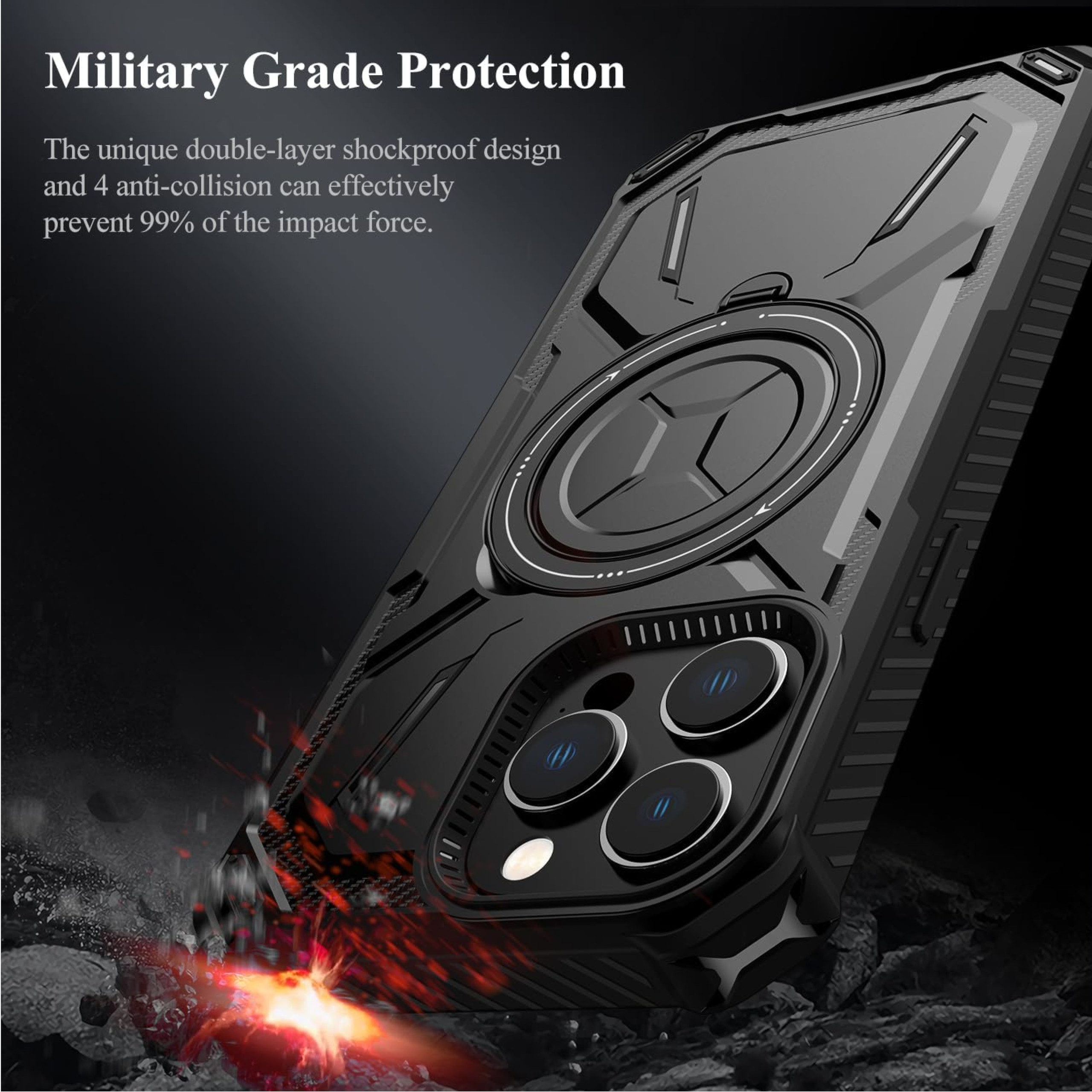 For iPhone 15 Pro Hybrid 2in1 Invisible Stand Compatible with Magsafe Case Cover - Picture 34 of 51