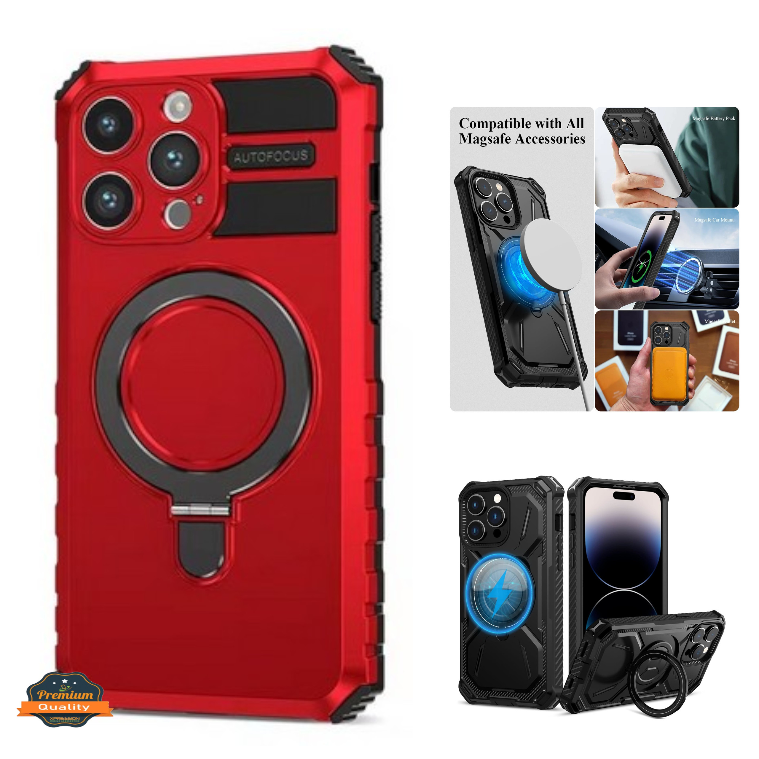 For iPhone 15 Pro Hybrid 2in1 Invisible Stand Compatible with Magsafe Case Cover - Picture 31 of 51