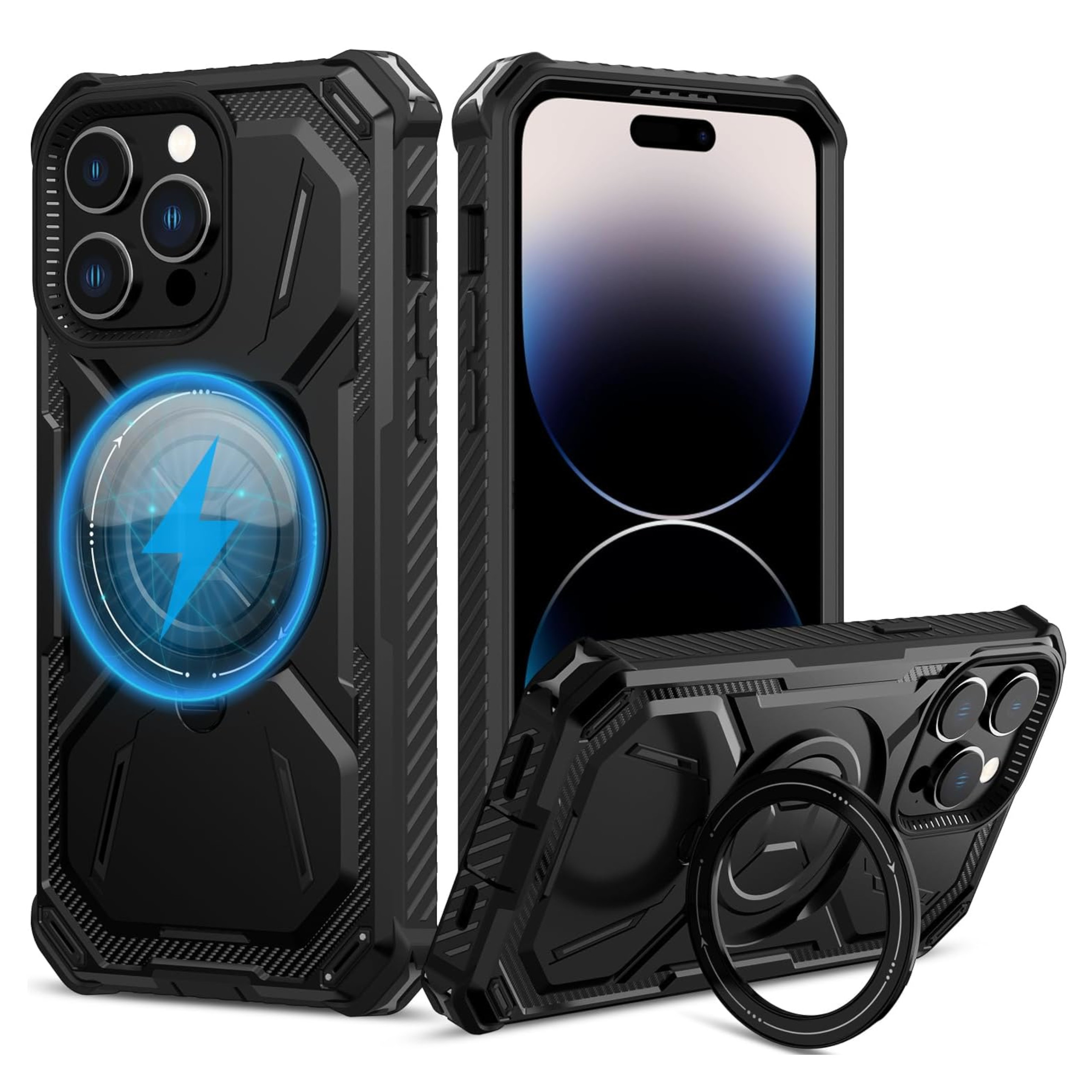 For iPhone 15 Pro Hybrid 2in1 Invisible Stand Compatible with Magsafe Case Cover - Picture 40 of 51