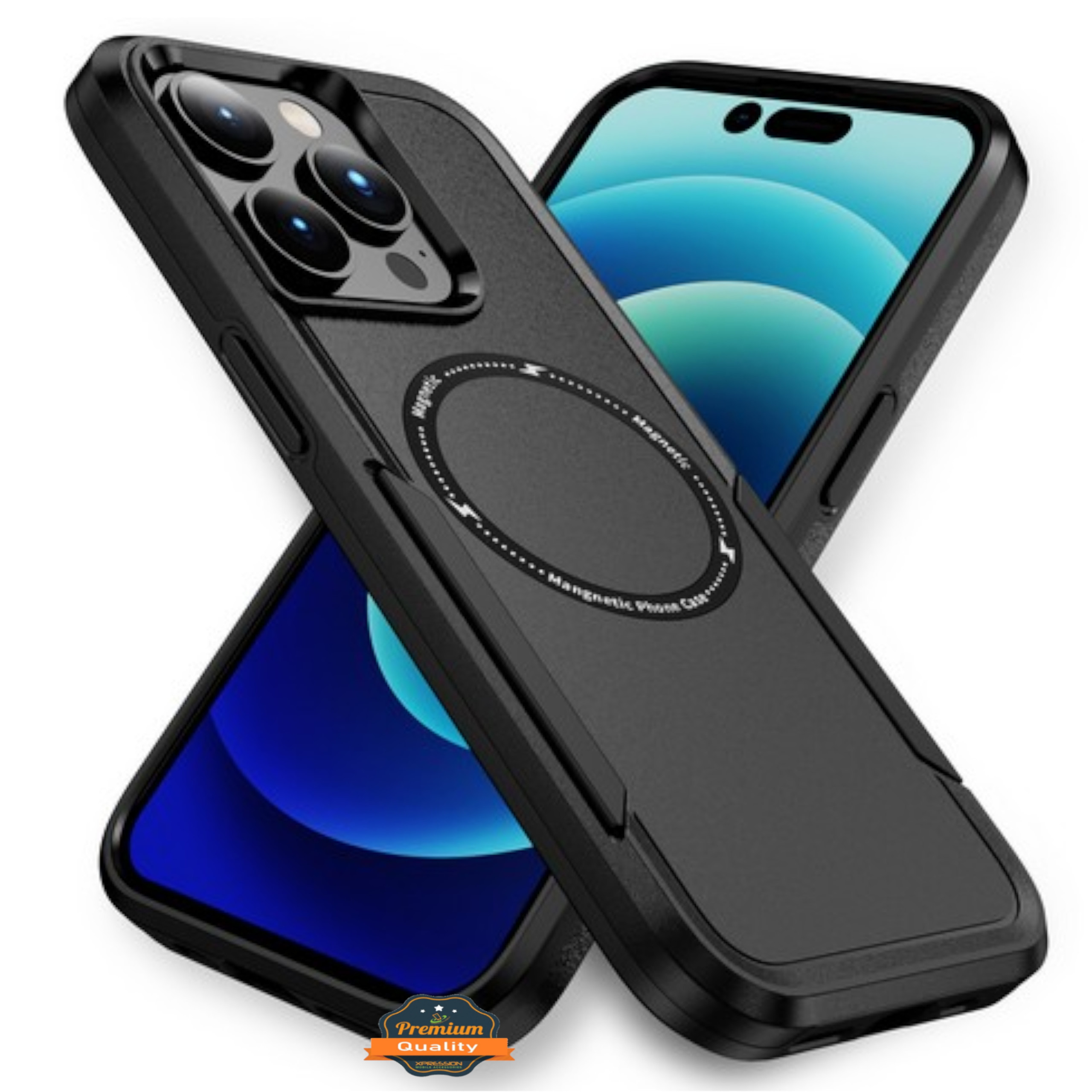 For Apple iPhone 16 Heavy Duty 2in1 TPU Compatible with Magsafe Case Cover - Picture 12 of 41