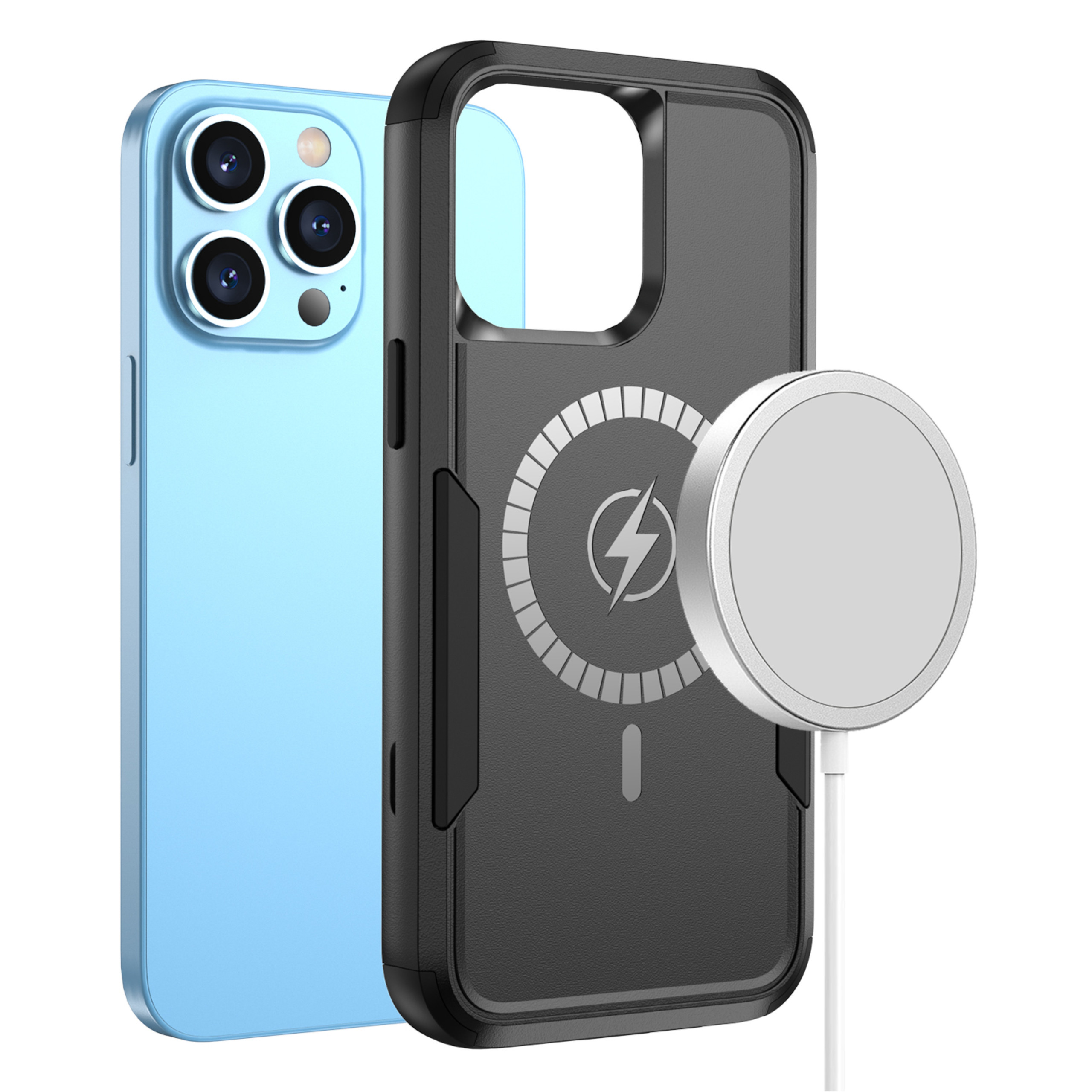 For Apple iPhone 16 Heavy Duty 2in1 TPU Compatible with Magsafe Case Cover - Picture 15 of 41