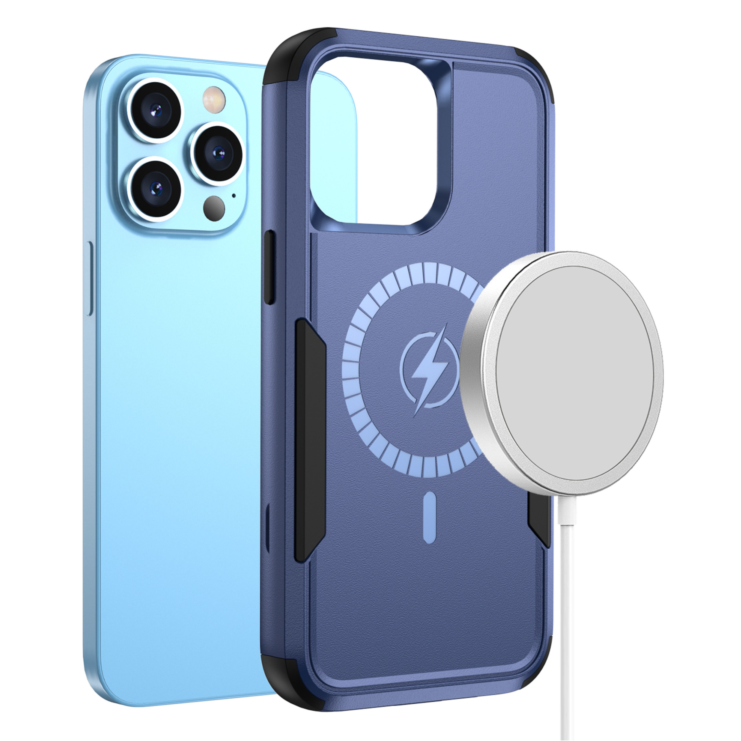 For Apple iPhone 16 Heavy Duty 2in1 TPU Compatible with Magsafe Case Cover - Picture 25 of 41