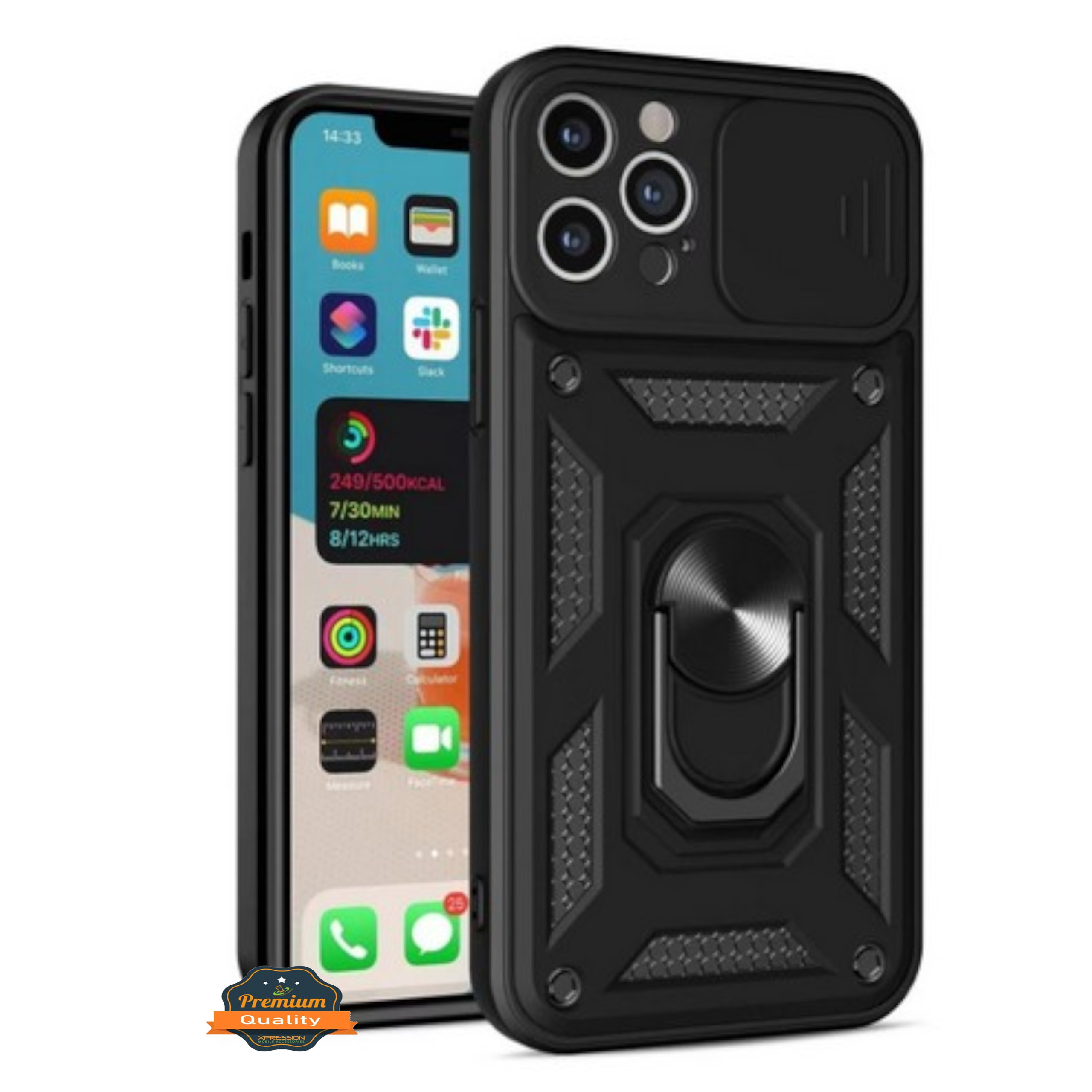 For Apple iPhone 16 Built in Camera Lens Protection & Ring Stand Case Cover - Picture 11 of 58