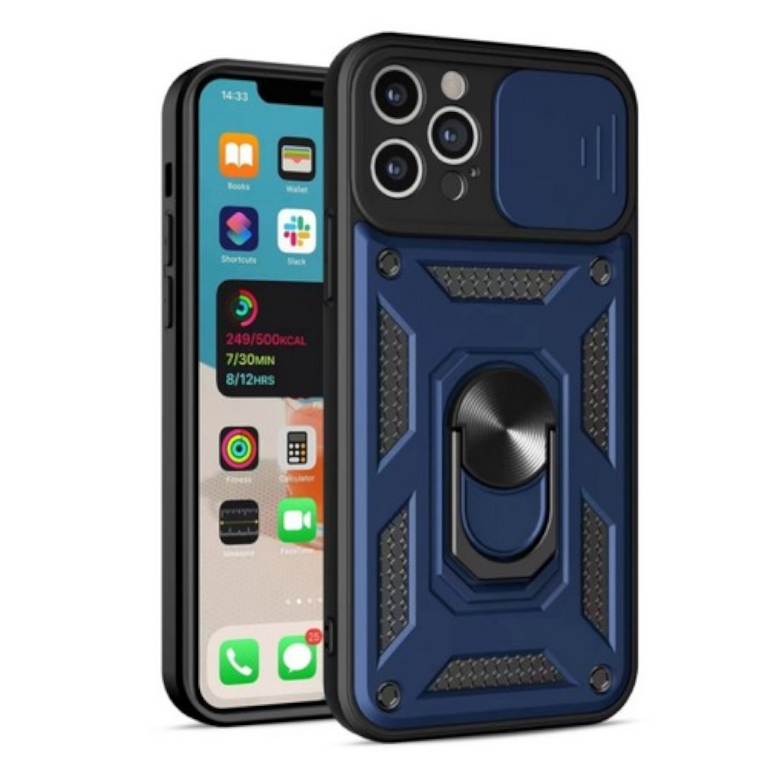 For Apple iPhone 16 Built in Camera Lens Protection & Ring Stand Case Cover - Picture 20 of 58