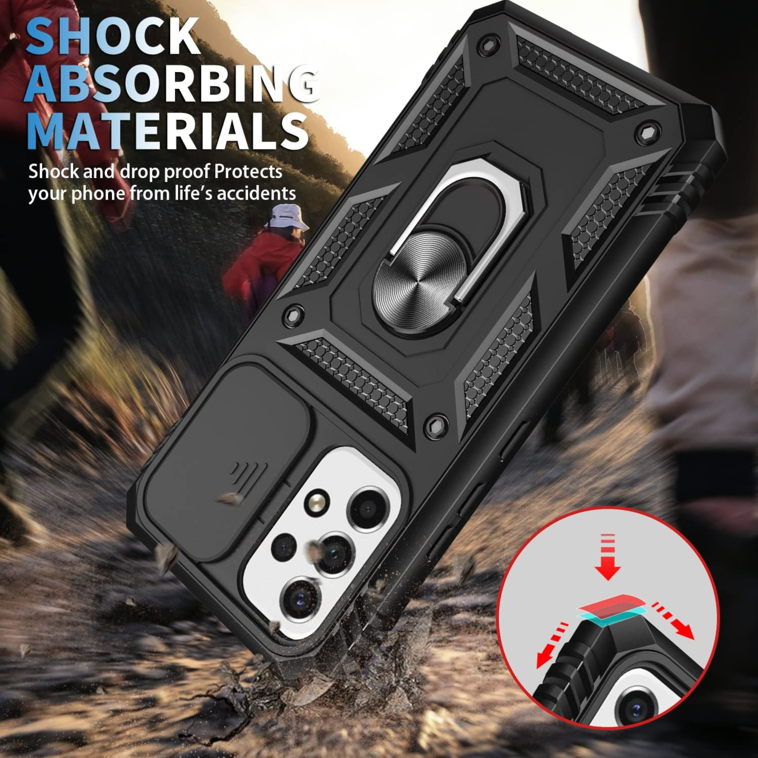 For Apple iPhone 16 Built in Camera Lens Protection & Ring Stand Case Cover - Picture 25 of 58