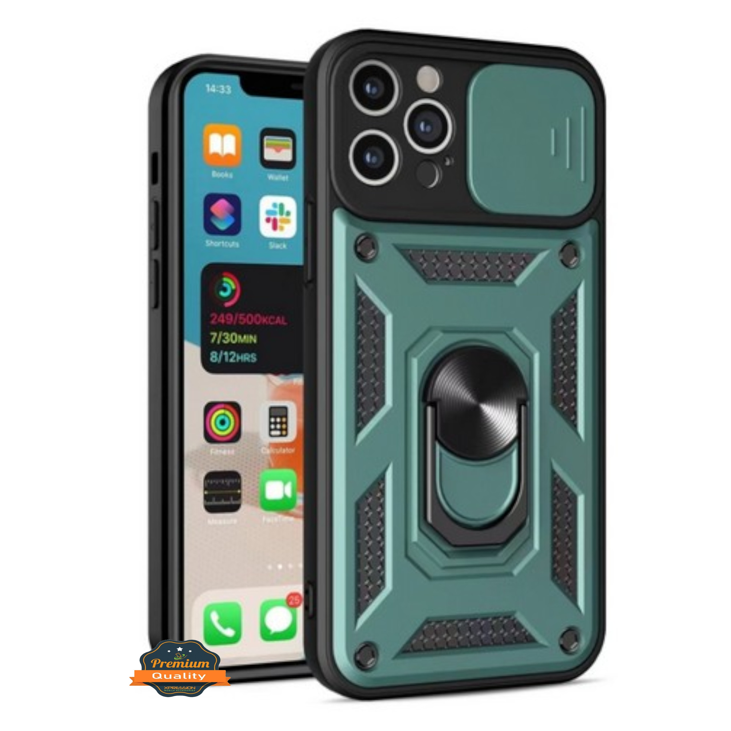 For Apple iPhone 16 Built in Camera Lens Protection & Ring Stand Case Cover - Picture 27 of 58