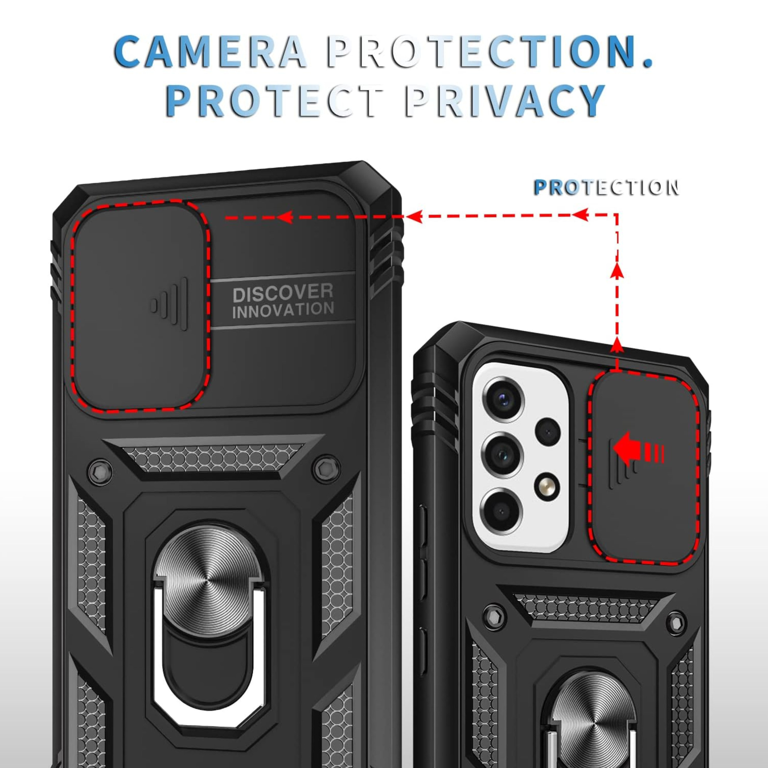 For Apple iPhone 16 Built in Camera Lens Protection & Ring Stand Case Cover - Picture 40 of 58