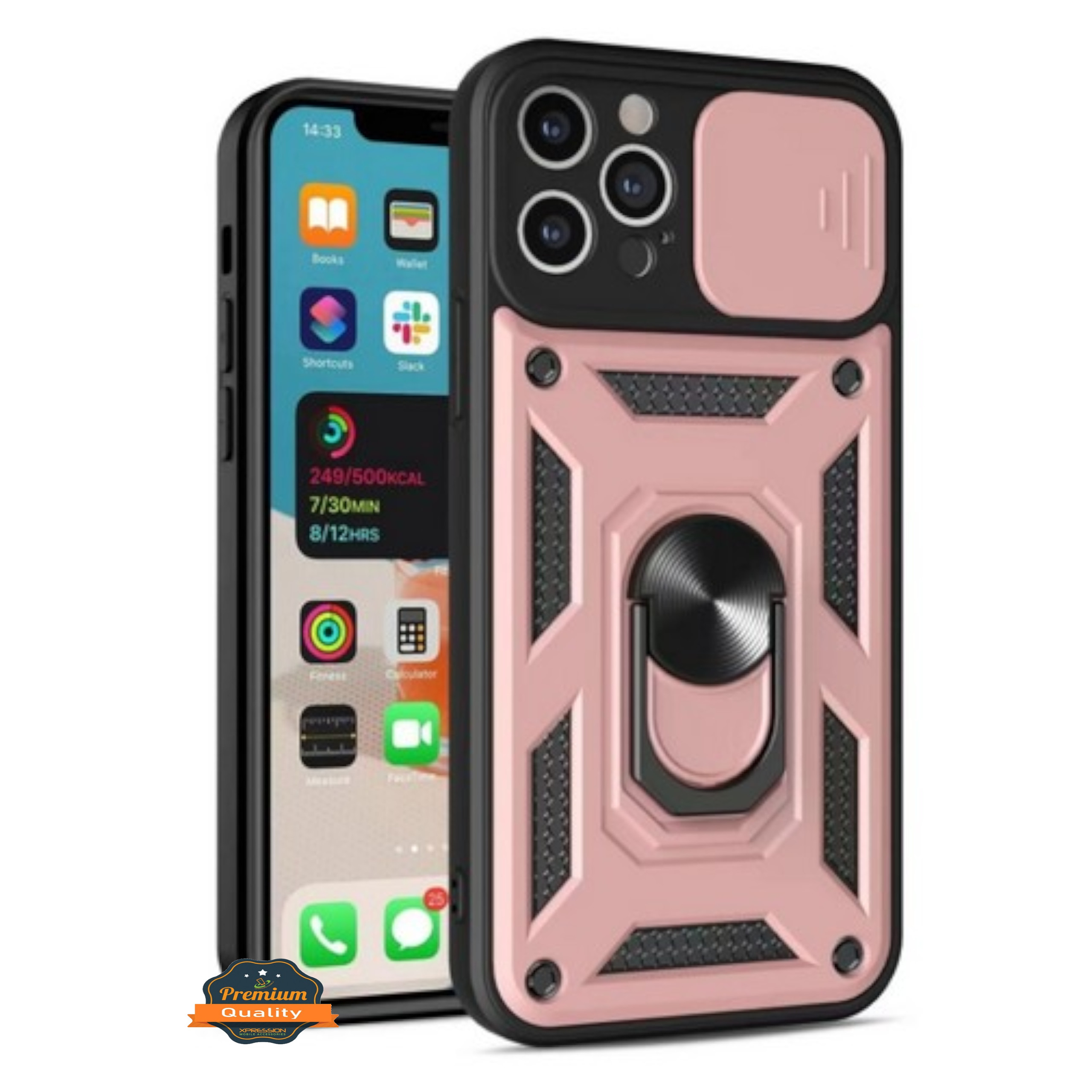 For Apple iPhone 16 Built in Camera Lens Protection & Ring Stand Case Cover - Picture 43 of 58