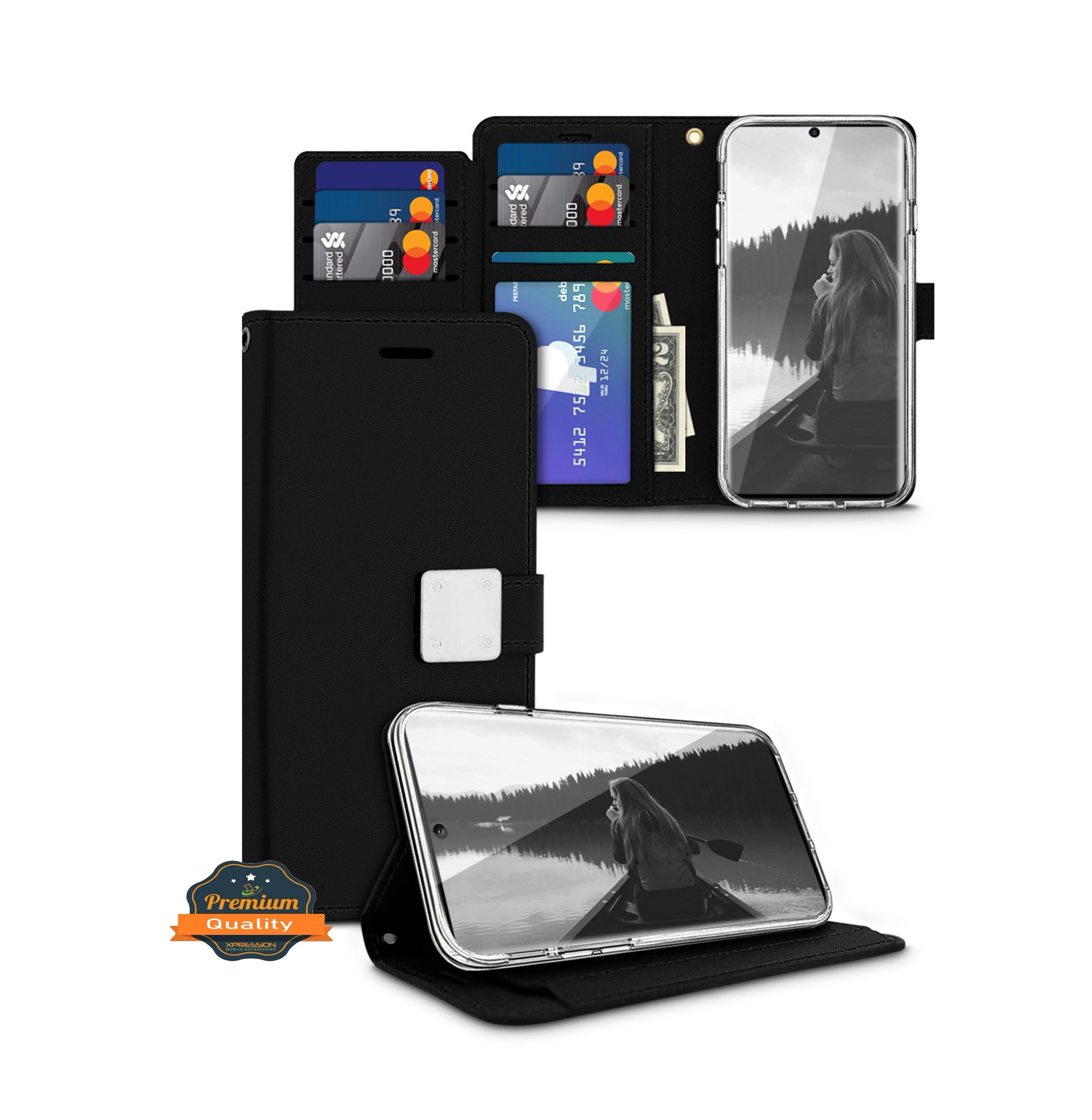 For Apple iPhone 16e / SE4 Wallet PU Leather 6 Card Slots Folio Pouch Case Cover - Picture 10 of 48