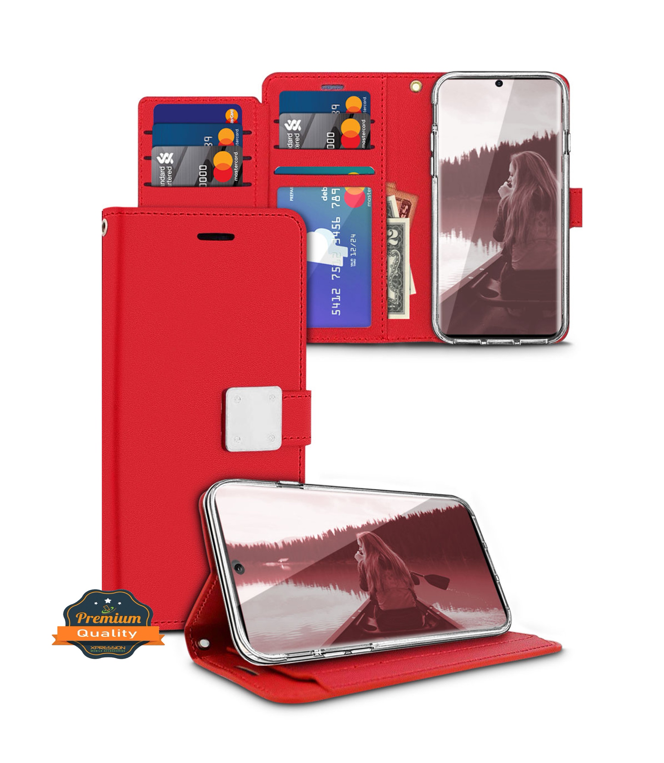 For Apple iPhone 16e / SE4 Wallet PU Leather 6 Card Slots Folio Pouch Case Cover - Picture 18 of 48