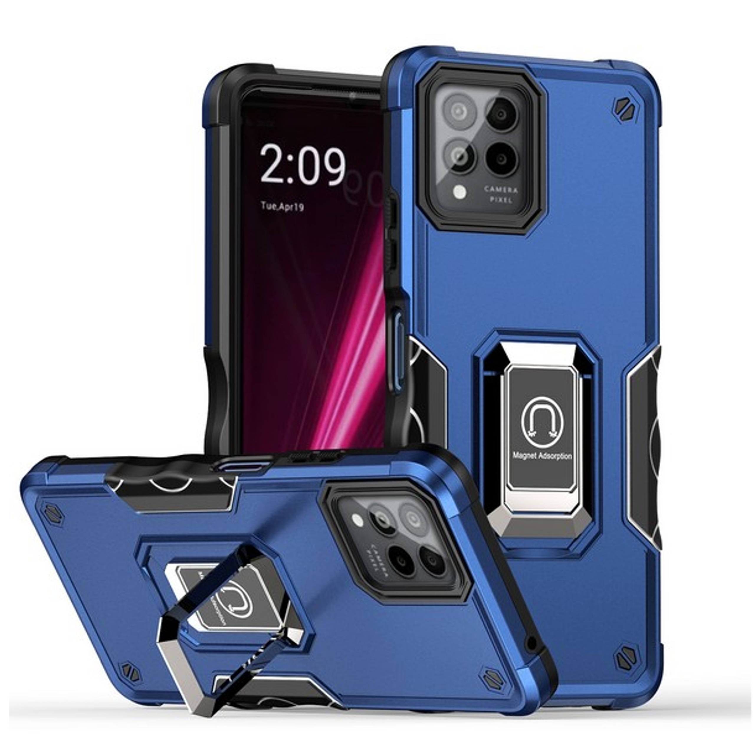 For Apple iPhone 16 Pro Hybrid 2in1 PC TPU Rugged Magnetic Ring Stand Case Cover - Picture 24 of 42