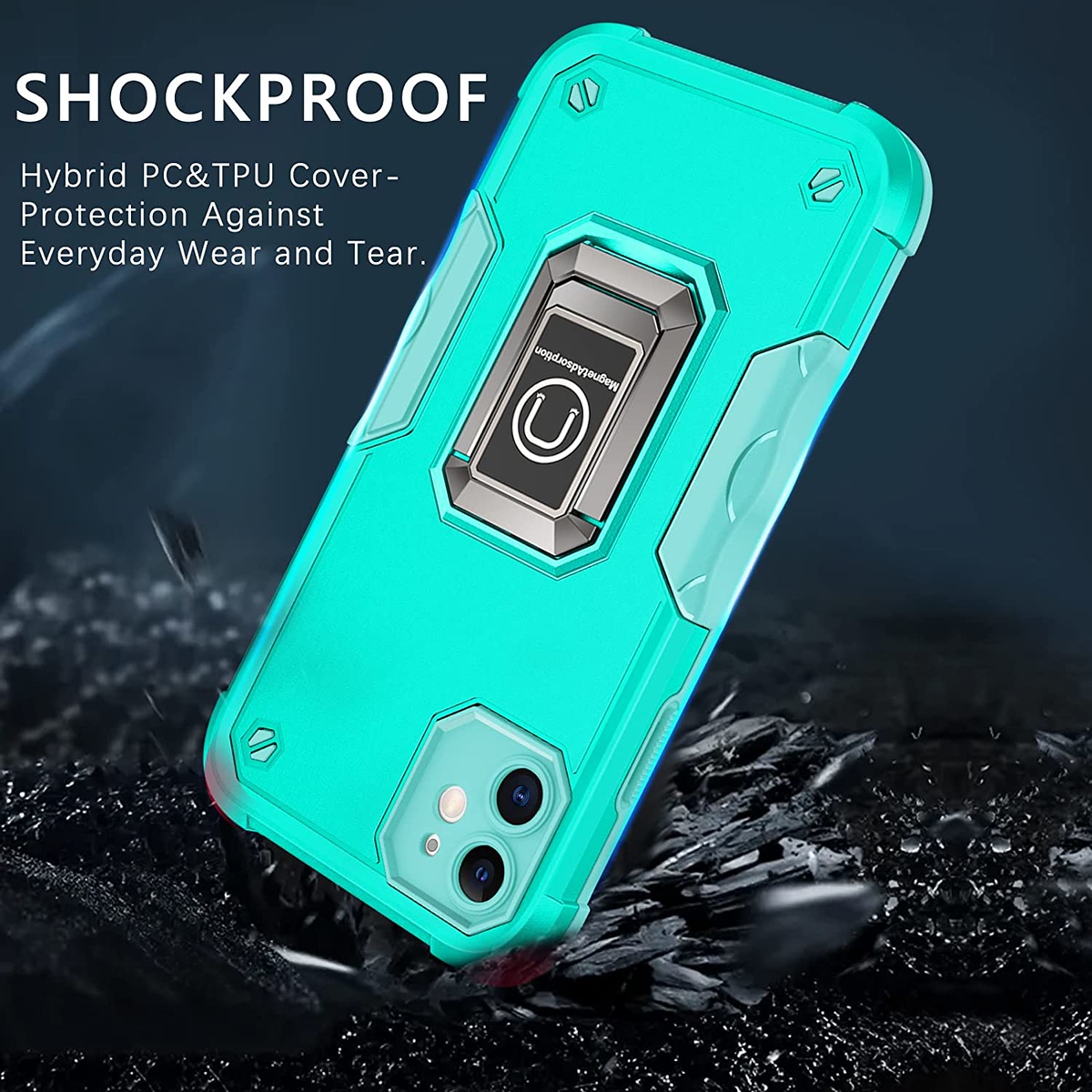 For Apple iPhone 16 Pro Hybrid 2in1 PC TPU Rugged Magnetic Ring Stand Case Cover - Picture 32 of 42