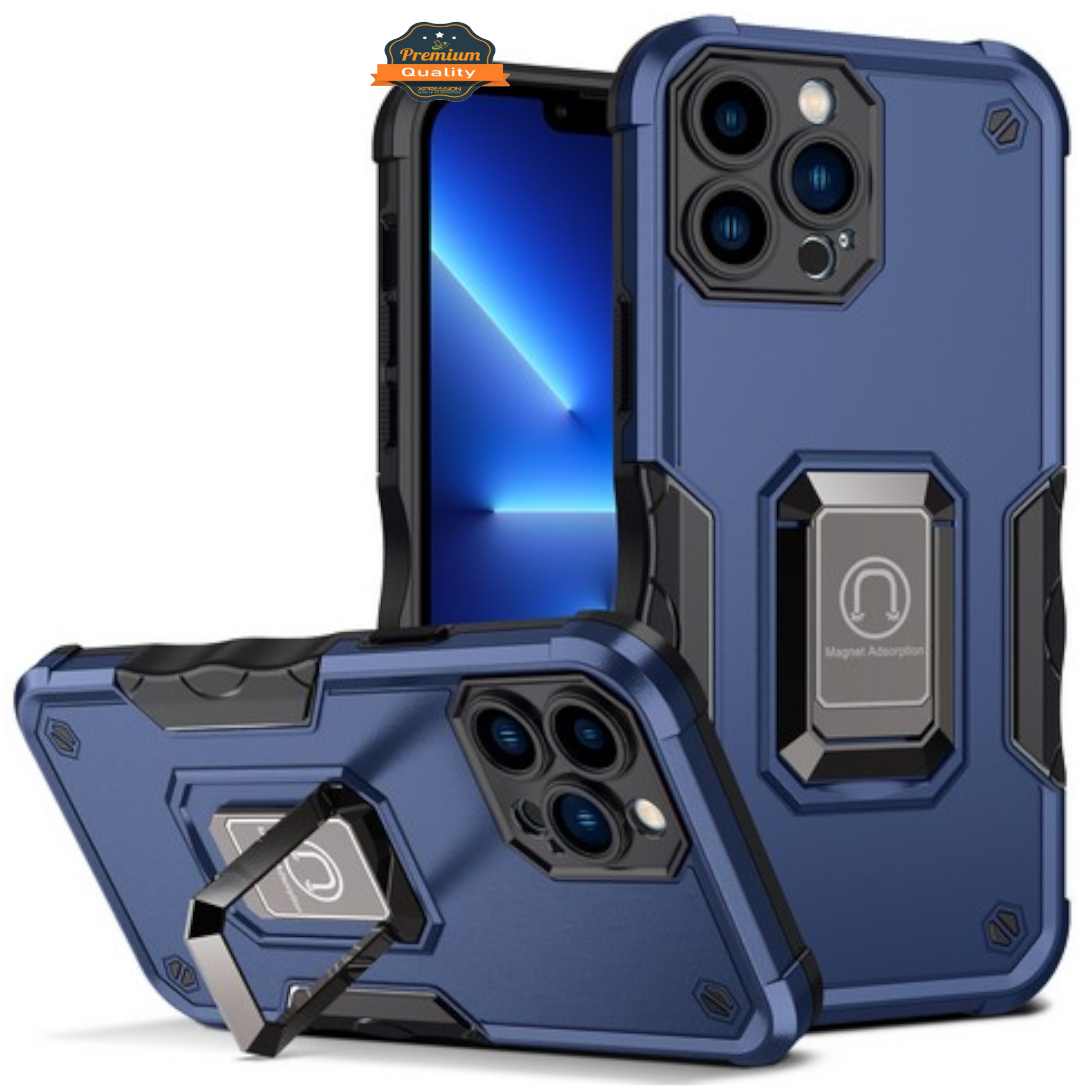 For Apple iPhone 16 Pro Hybrid 2in1 PC TPU Rugged Magnetic Ring Stand Case Cover - Picture 22 of 42