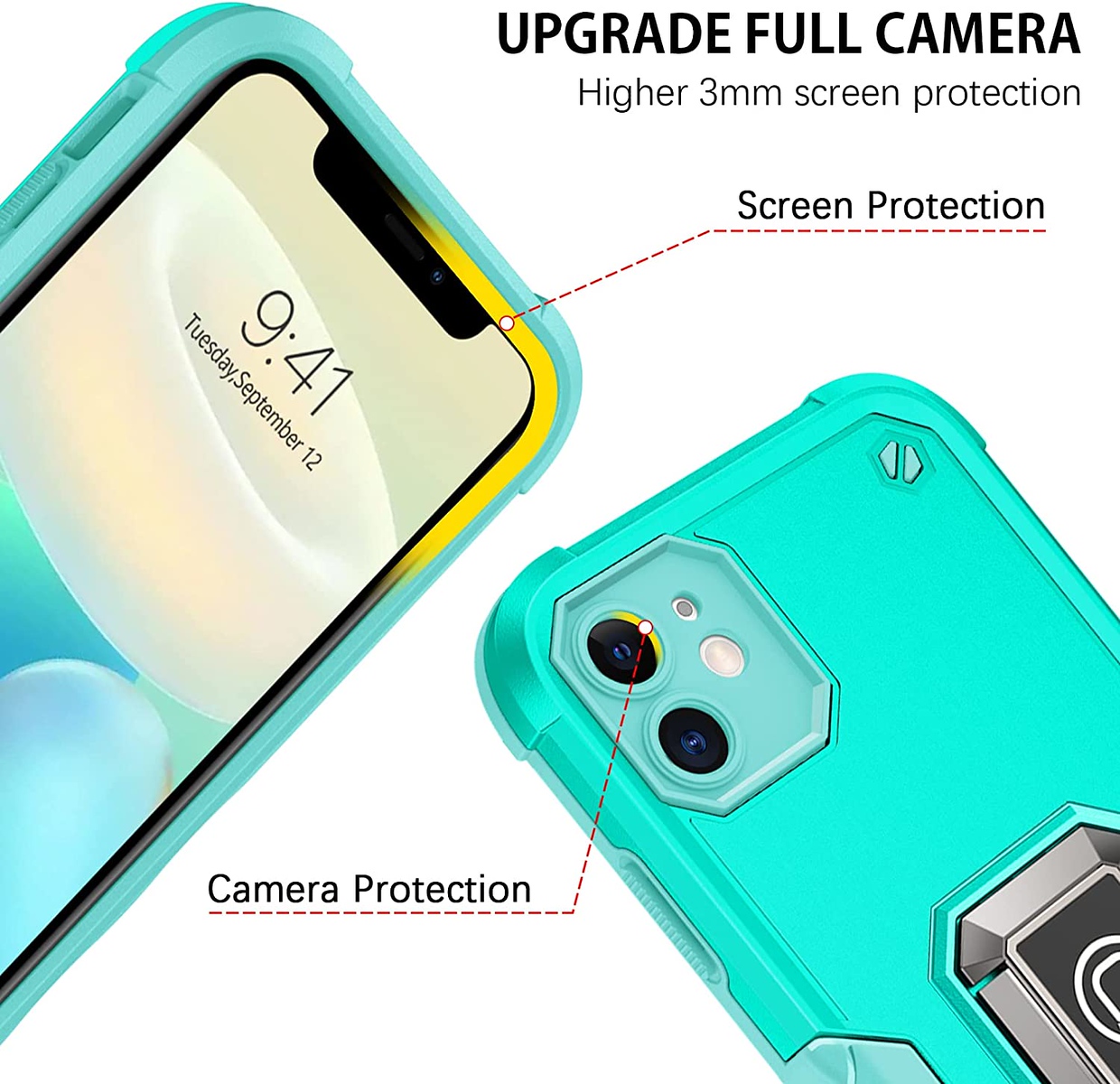 For Apple iPhone 16 Pro Hybrid 2in1 PC TPU Rugged Magnetic Ring Stand Case Cover - Picture 31 of 42