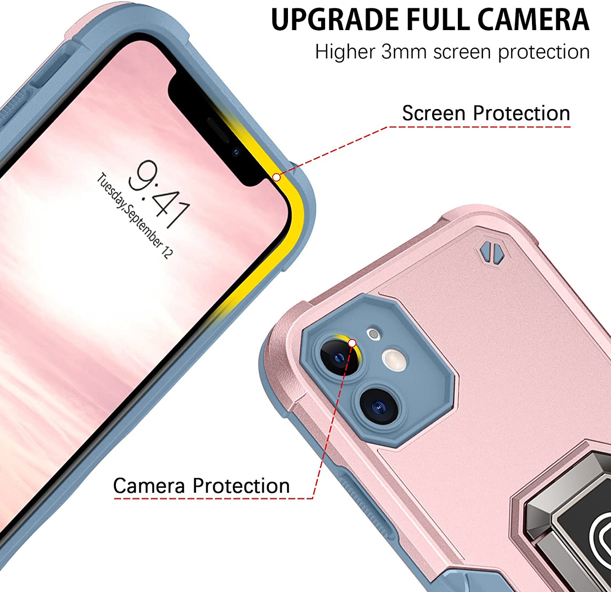 For Apple iPhone 16 Pro Hybrid 2in1 PC TPU Rugged Magnetic Ring Stand Case Cover - Picture 42 of 42