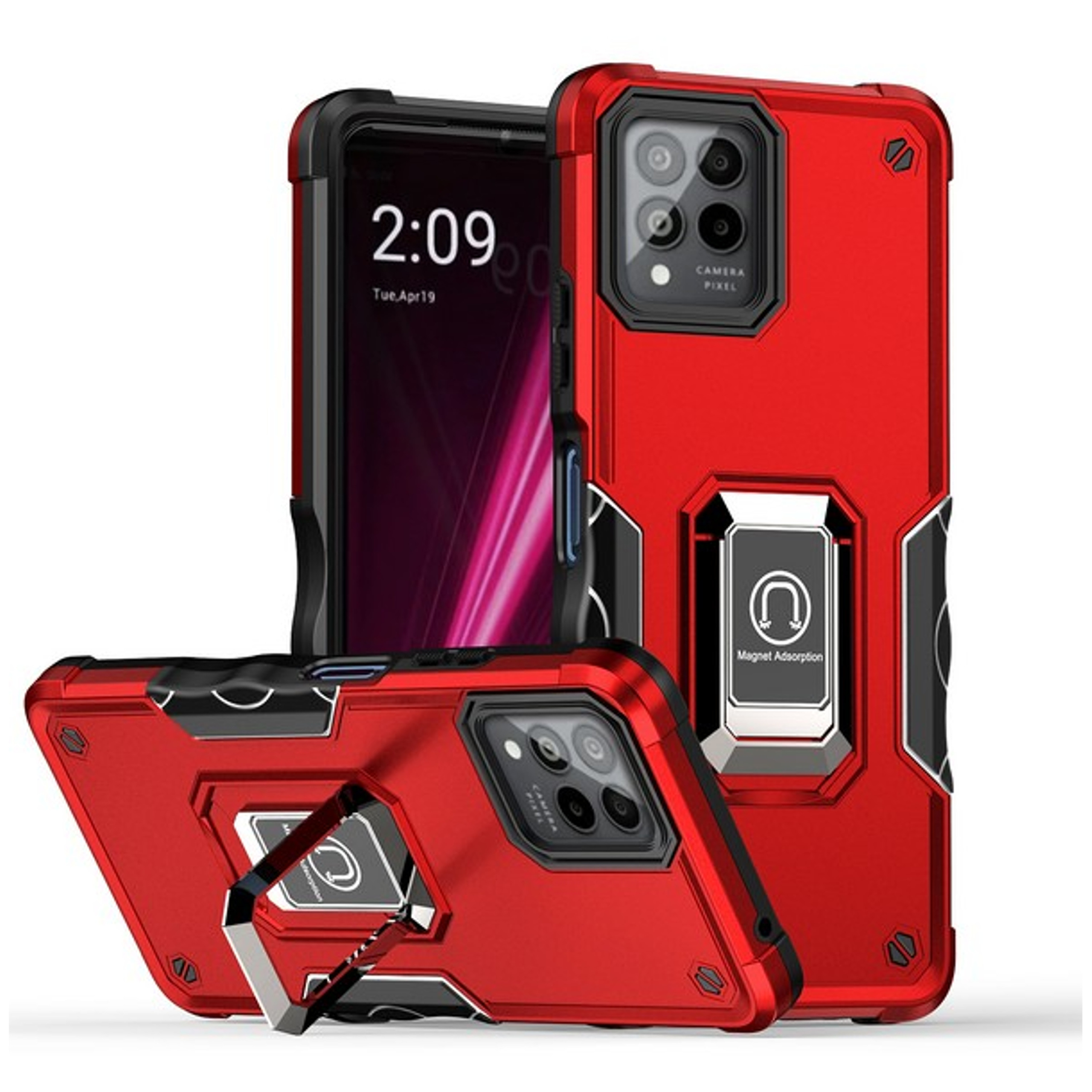 For Apple iPhone 16 Pro Hybrid 2in1 PC TPU Rugged Magnetic Ring Stand Case Cover - Picture 34 of 42