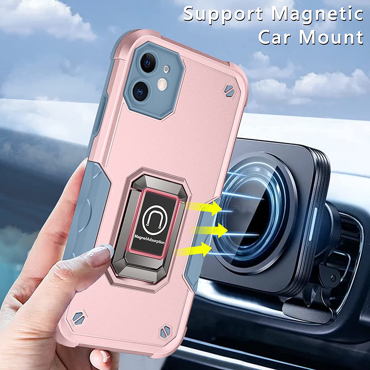 For Apple iPhone 16 Pro Hybrid 2in1 PC TPU Rugged Magnetic Ring Stand Case Cover - Picture 38 of 42