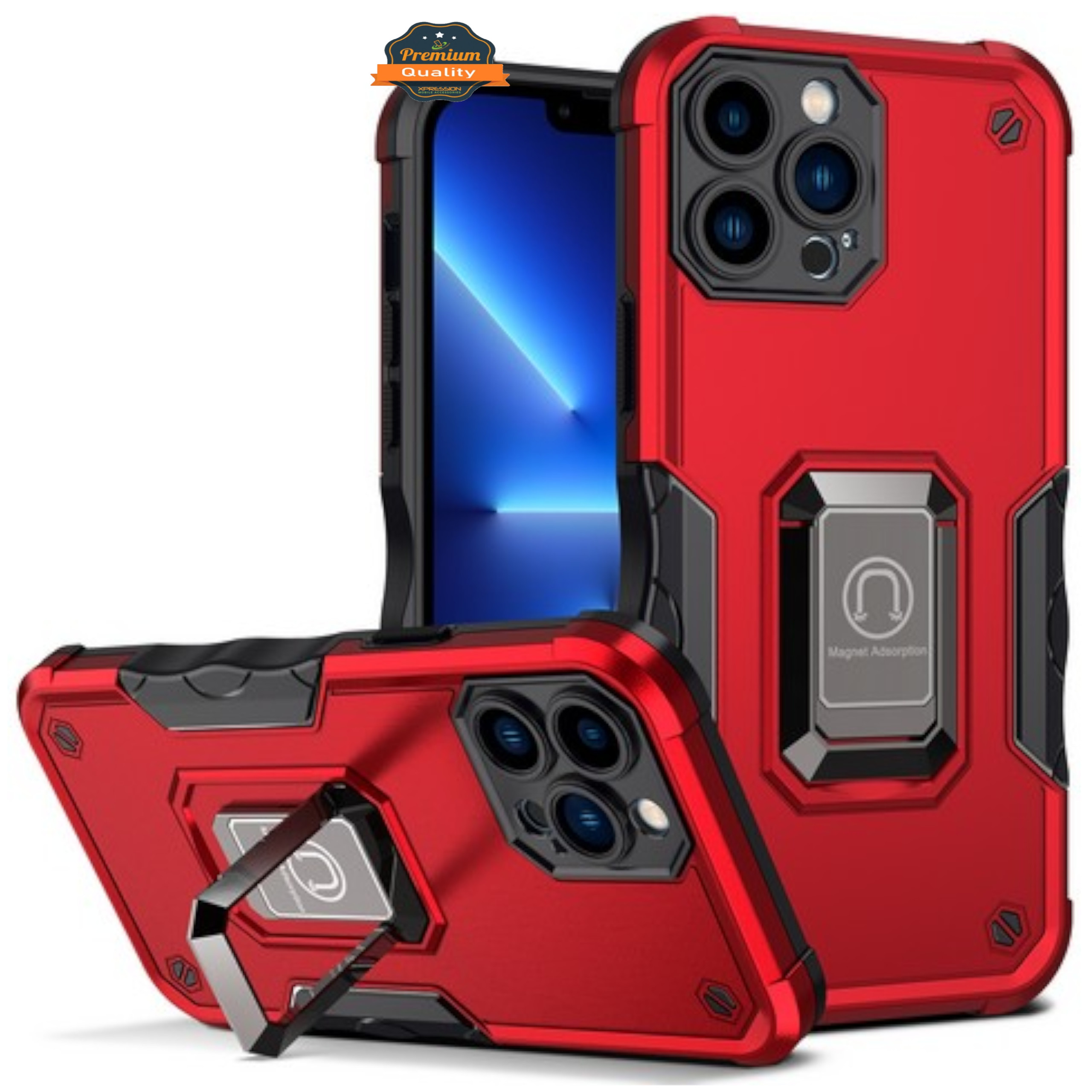 For Apple iPhone 16 Pro Hybrid 2in1 PC TPU Rugged Magnetic Ring Stand Case Cover - Picture 33 of 42