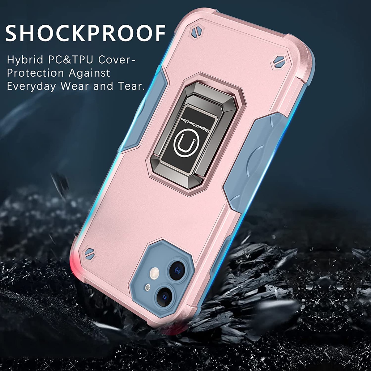 For Apple iPhone 16 Pro Hybrid 2in1 PC TPU Rugged Magnetic Ring Stand Case Cover - Picture 37 of 42