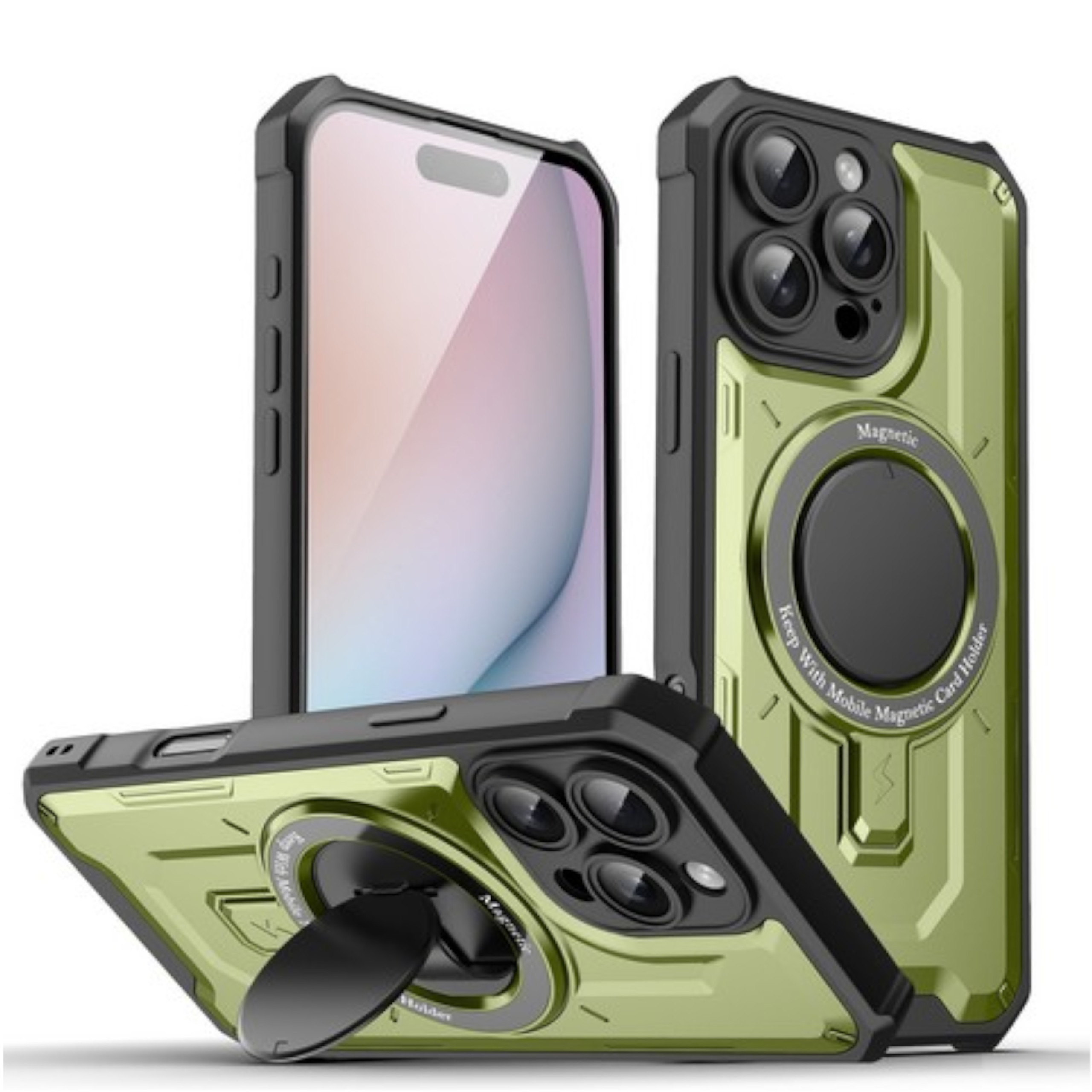 For iPhone 16 Pro Max Hybrid Folding Stand Compatible with