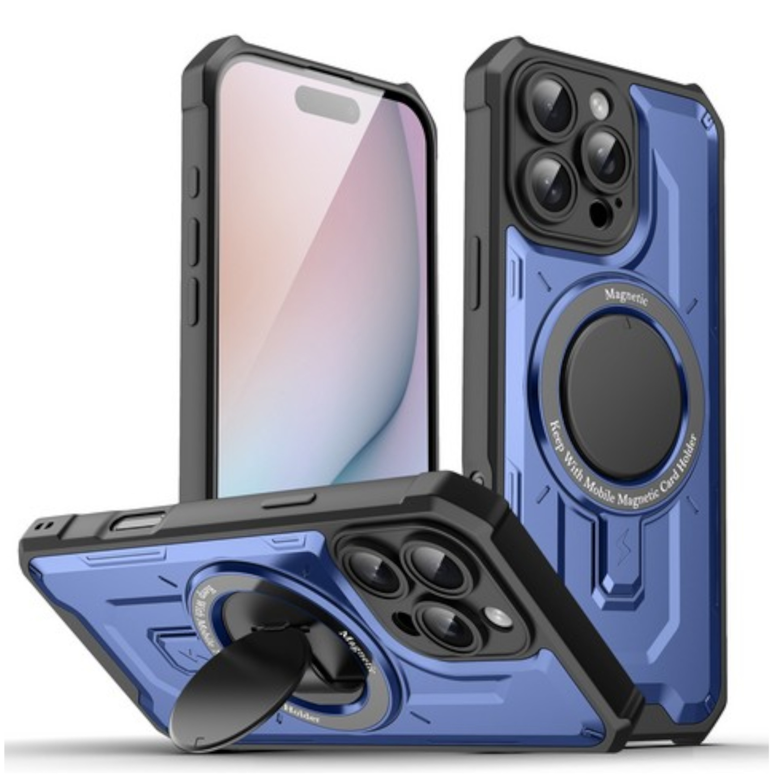 For iPhone 16 Pro Max Hybrid Folding Stand Compatible with