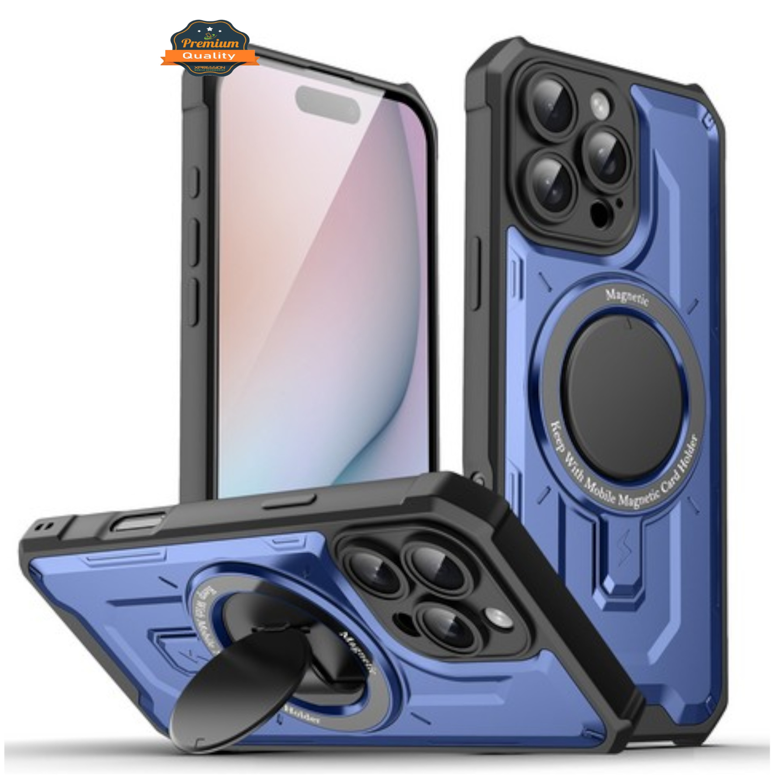 For iPhone 16 Pro Max Hybrid Folding Stand Compatible with