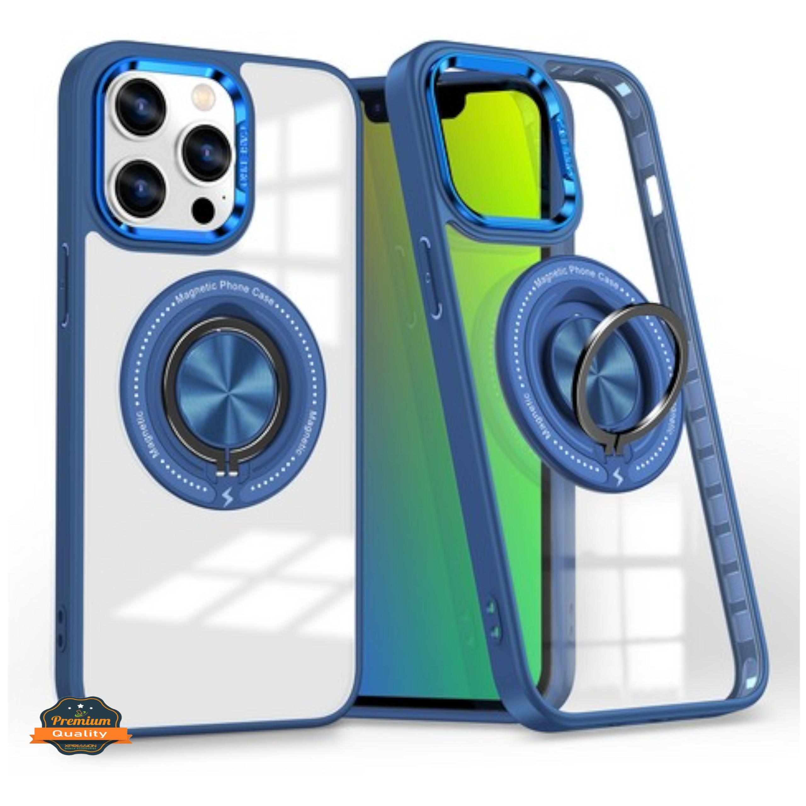 For Apple iPhone 16 Pro Max Hybrid Magnetic 360° Rotate Ring