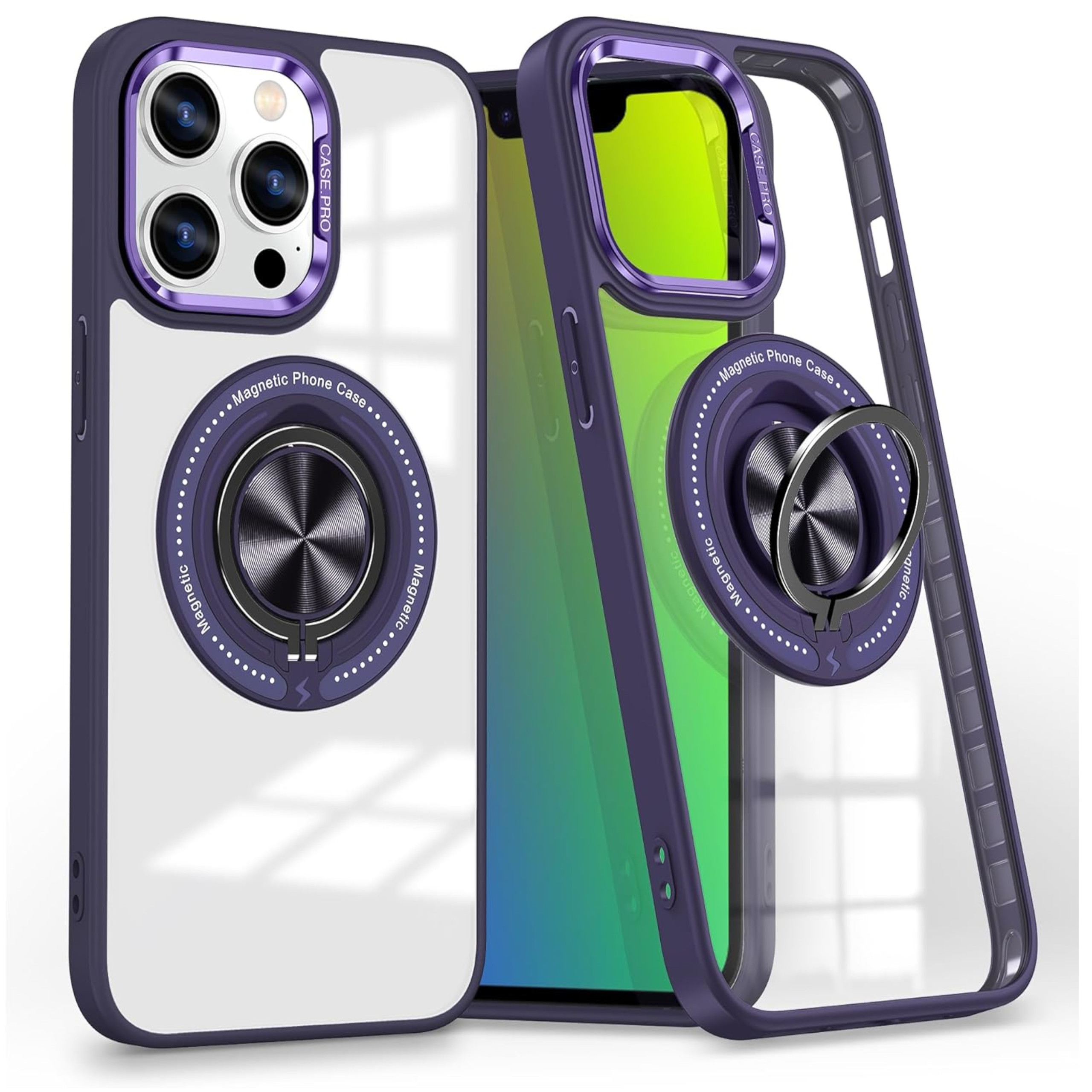 iPhone 16 Pro ケース＆iFace MagRing Holder For Apple iPhone 16 Pro Max Hybrid Magnetic 360° Rotate Ring