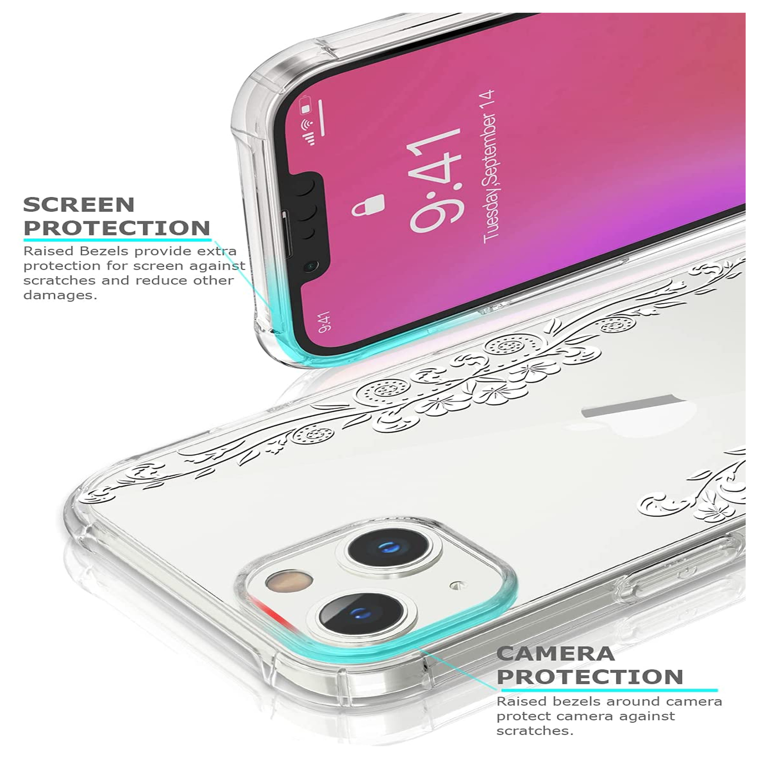 For Apple iPhone 16 Plus Hybrid Image Patterns Hard Back TPU Rubber Case Cover - Picture 38 of 56