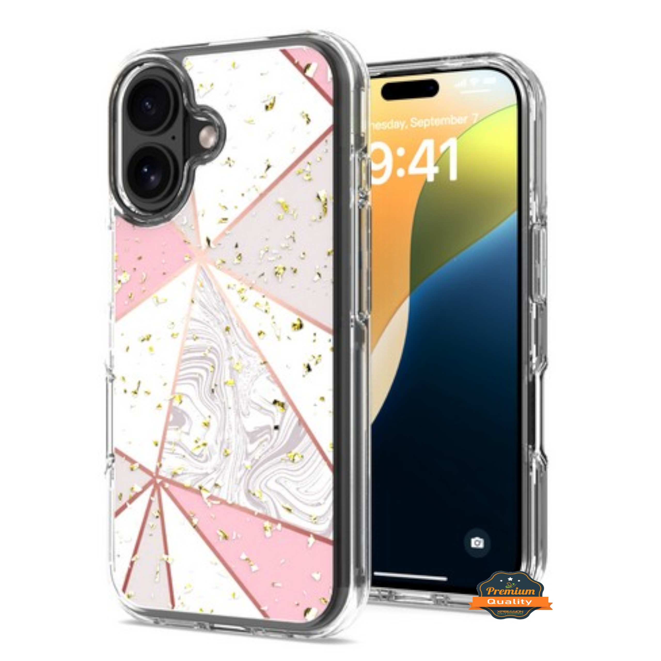 For Apple iPhone 16 Plus Fashion Marble Design Hard PC TPU Hybrid Case Cover - Picture 34 of 41